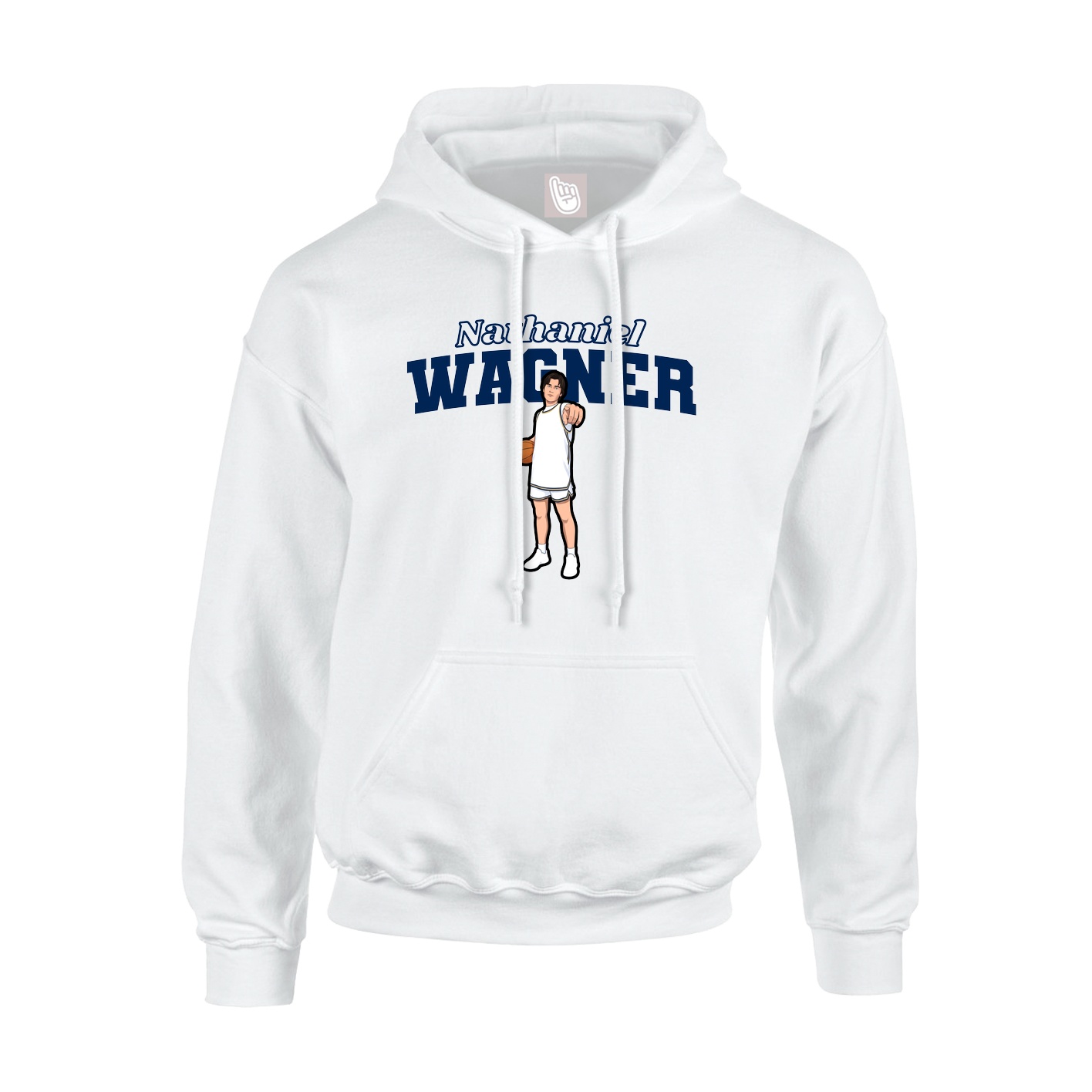 Youth Hoodie — Name Arch in White