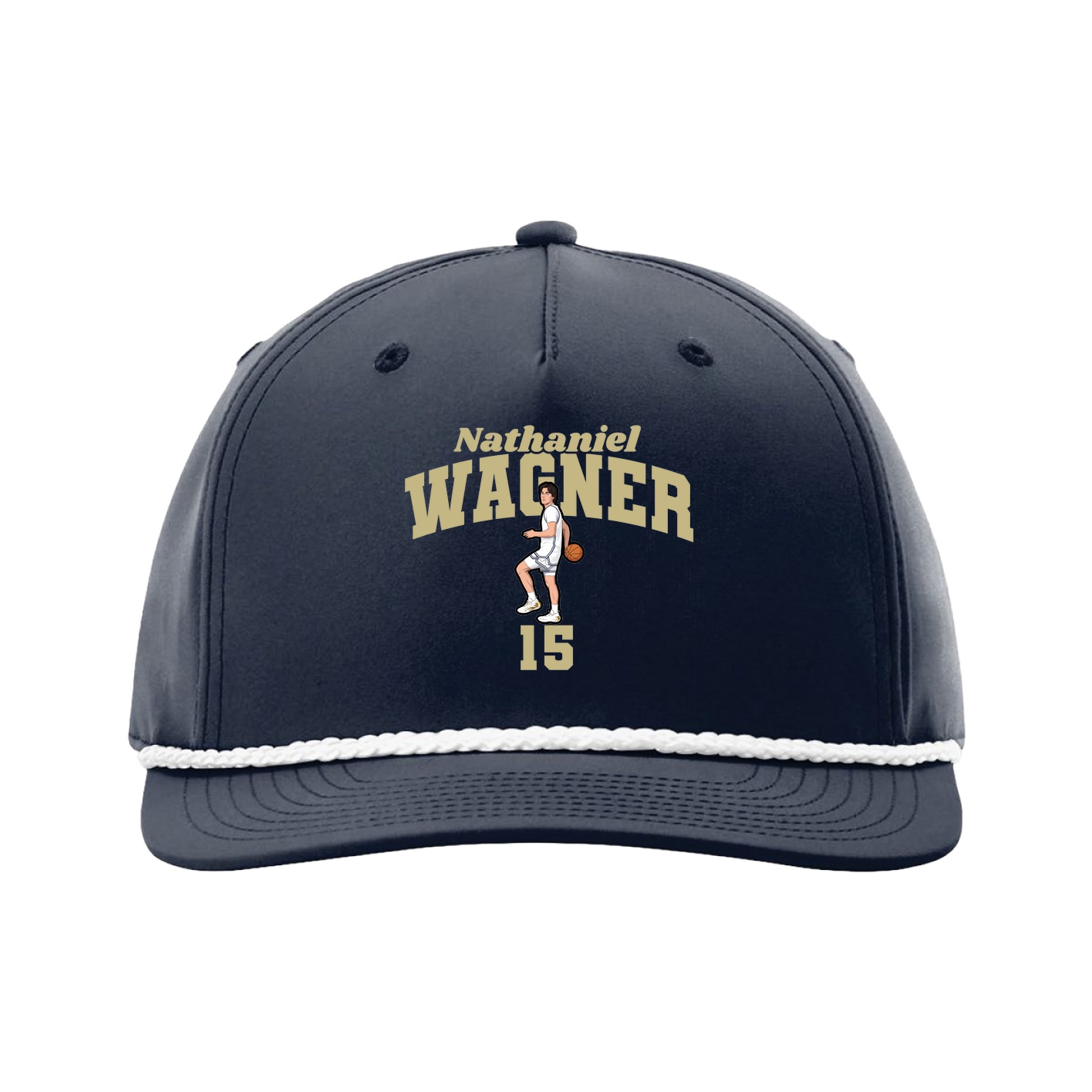 Five-Panel Classic Rope Cap — Signature Arch in Navy