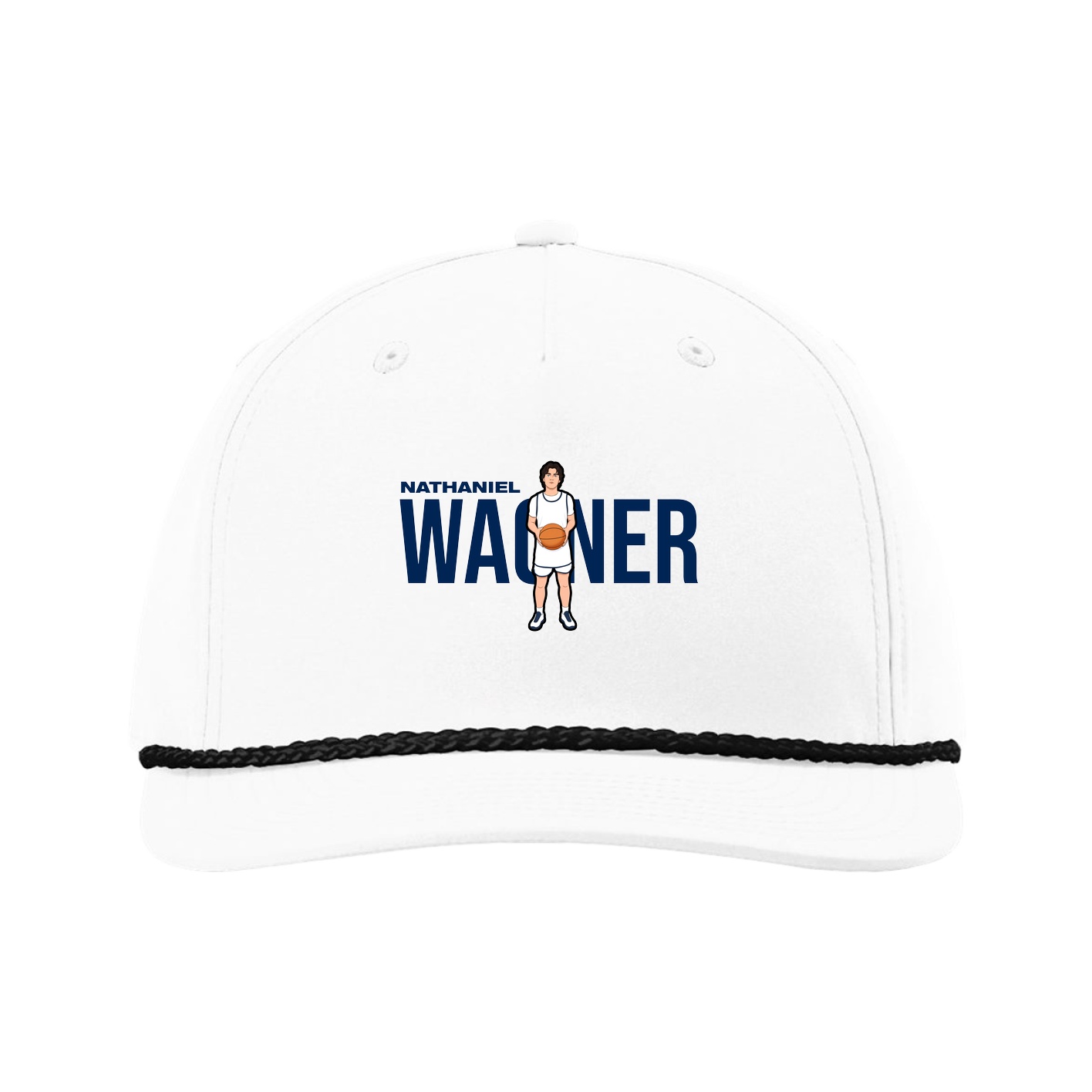 Five-Panel Classic Rope Cap — Player Name in White