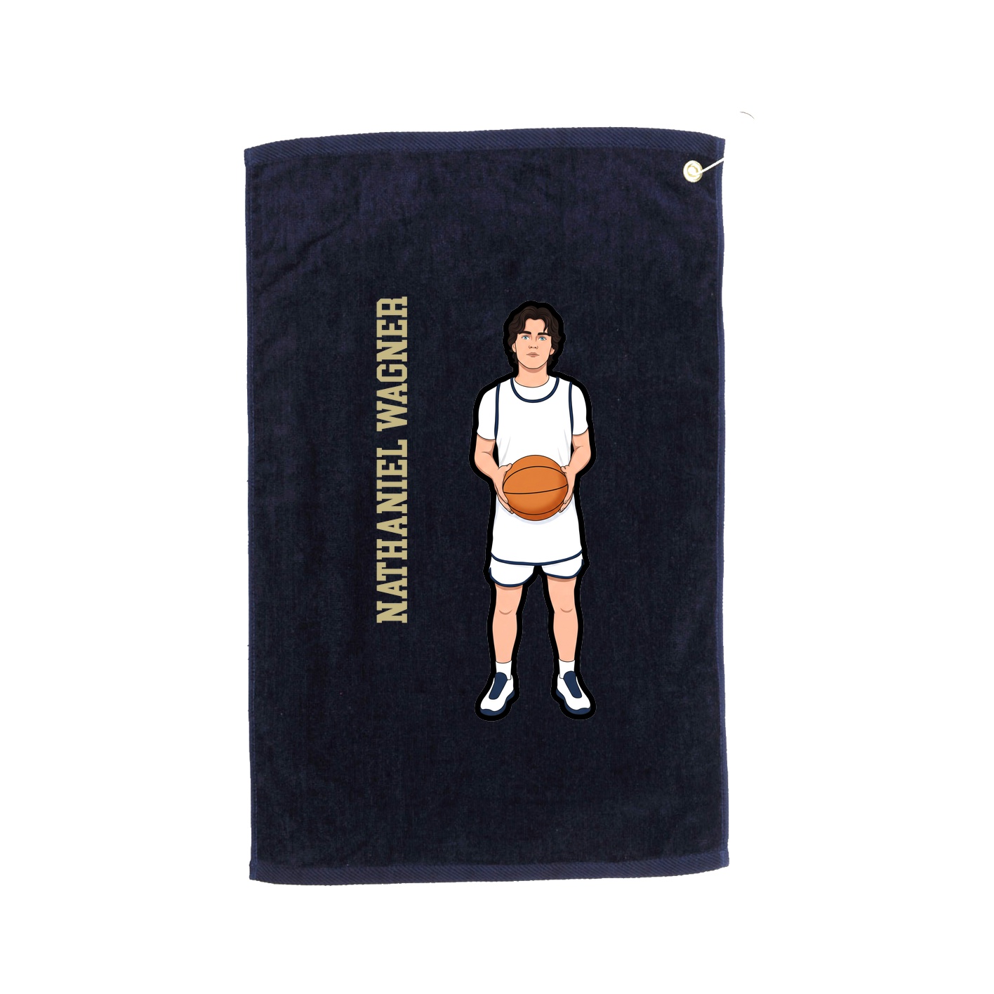 Golf Towel — Name Vertical in Navy