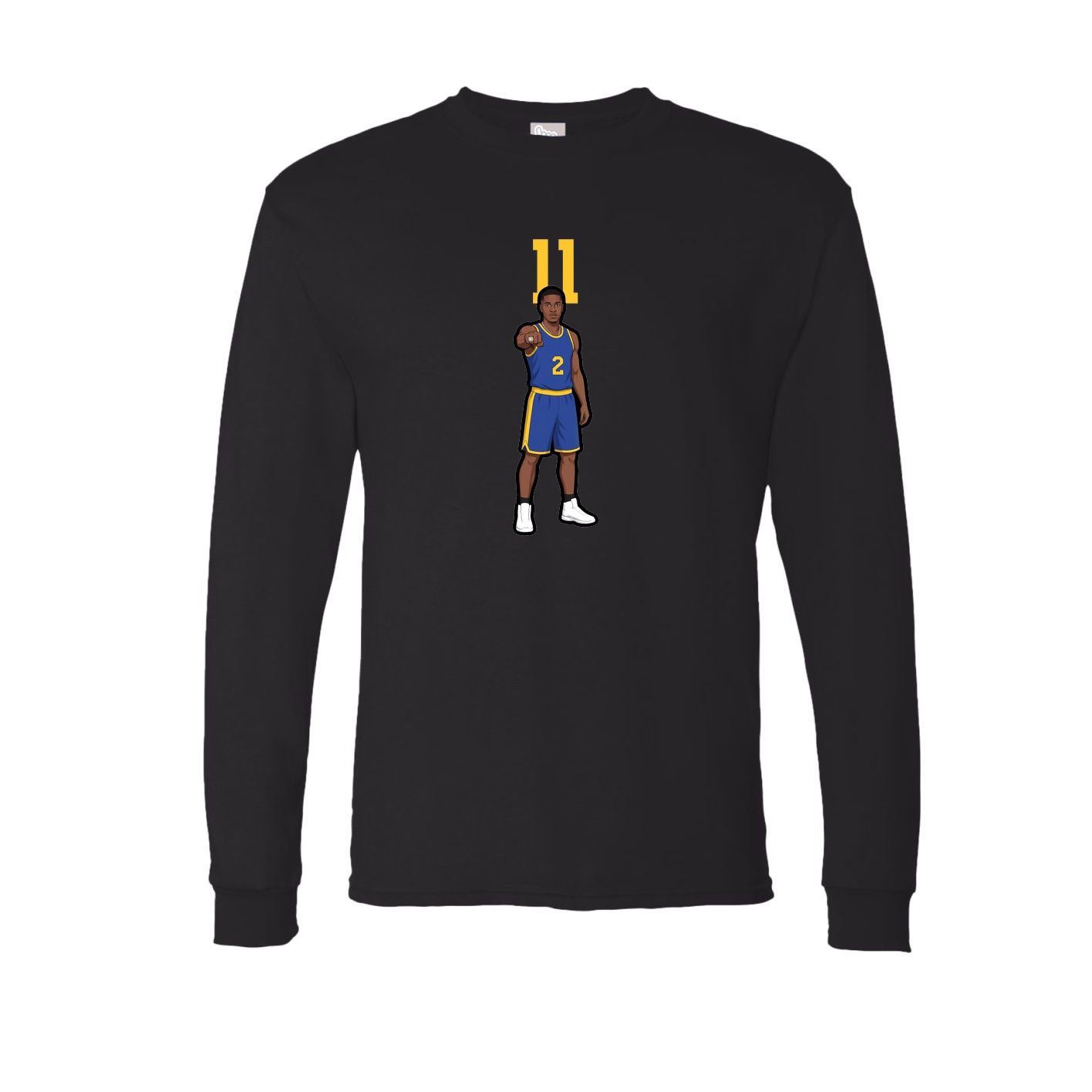 Long Sleeve Tee — Number Top in Black