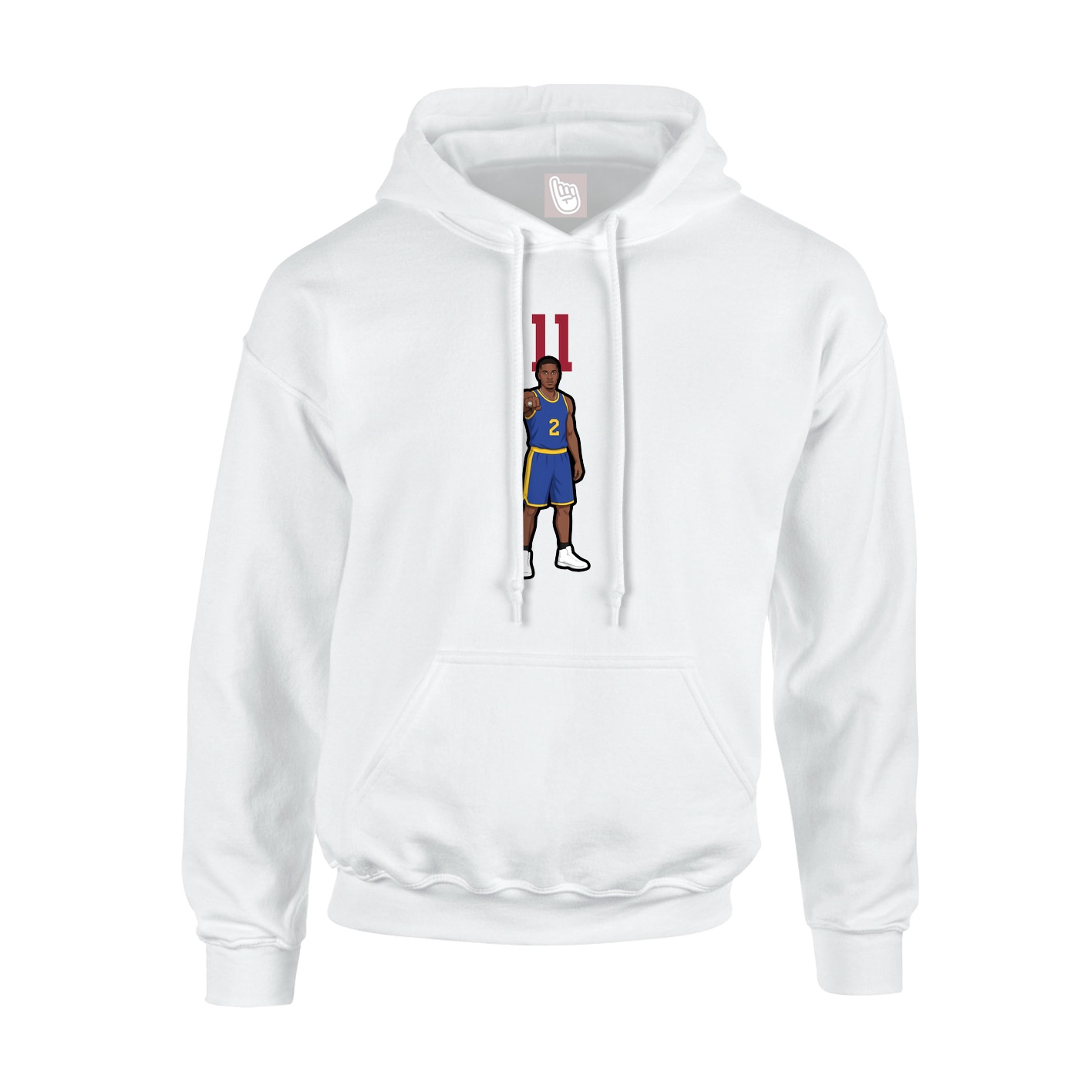 Youth Hoodie — Number Top in White
