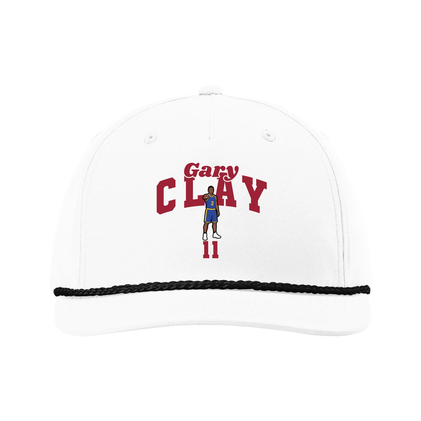 Five-Panel Classic Rope Cap — Signature Arch in White