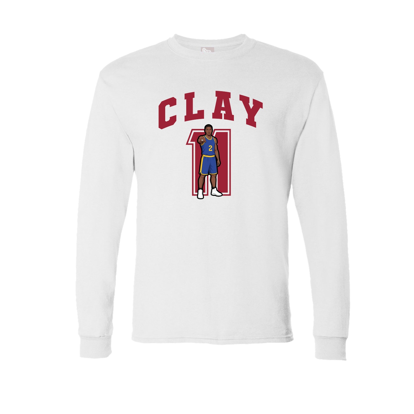 Long Sleeve Tee — Number in White