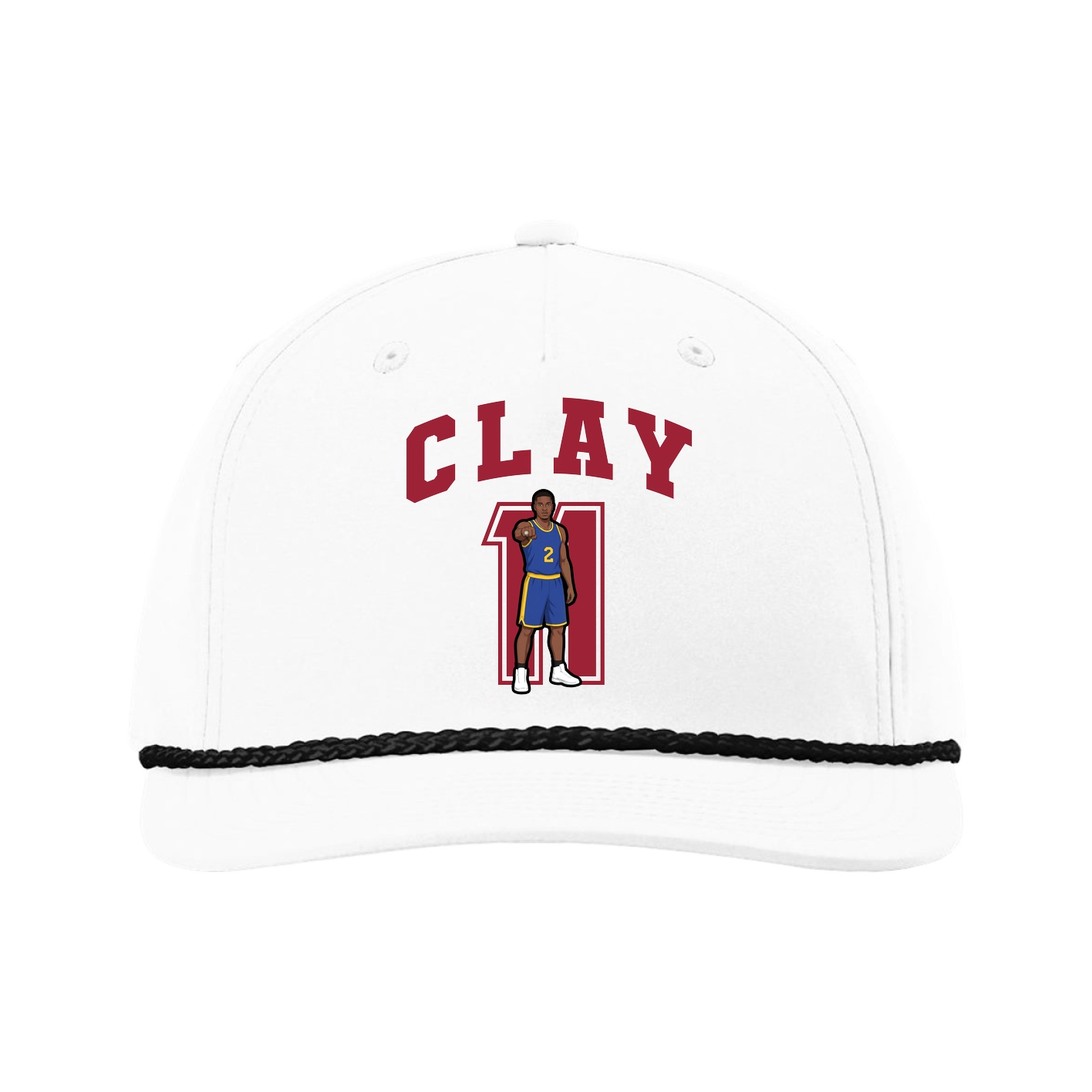 Five-Panel Classic Rope Cap — Number in White