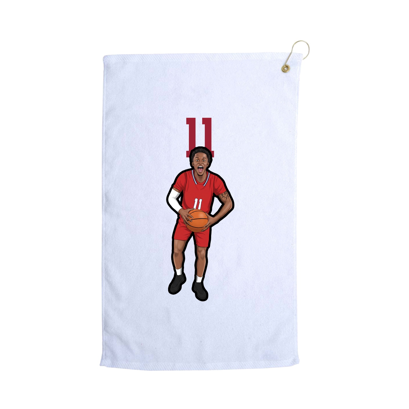 Golf Towel — Number Top in White