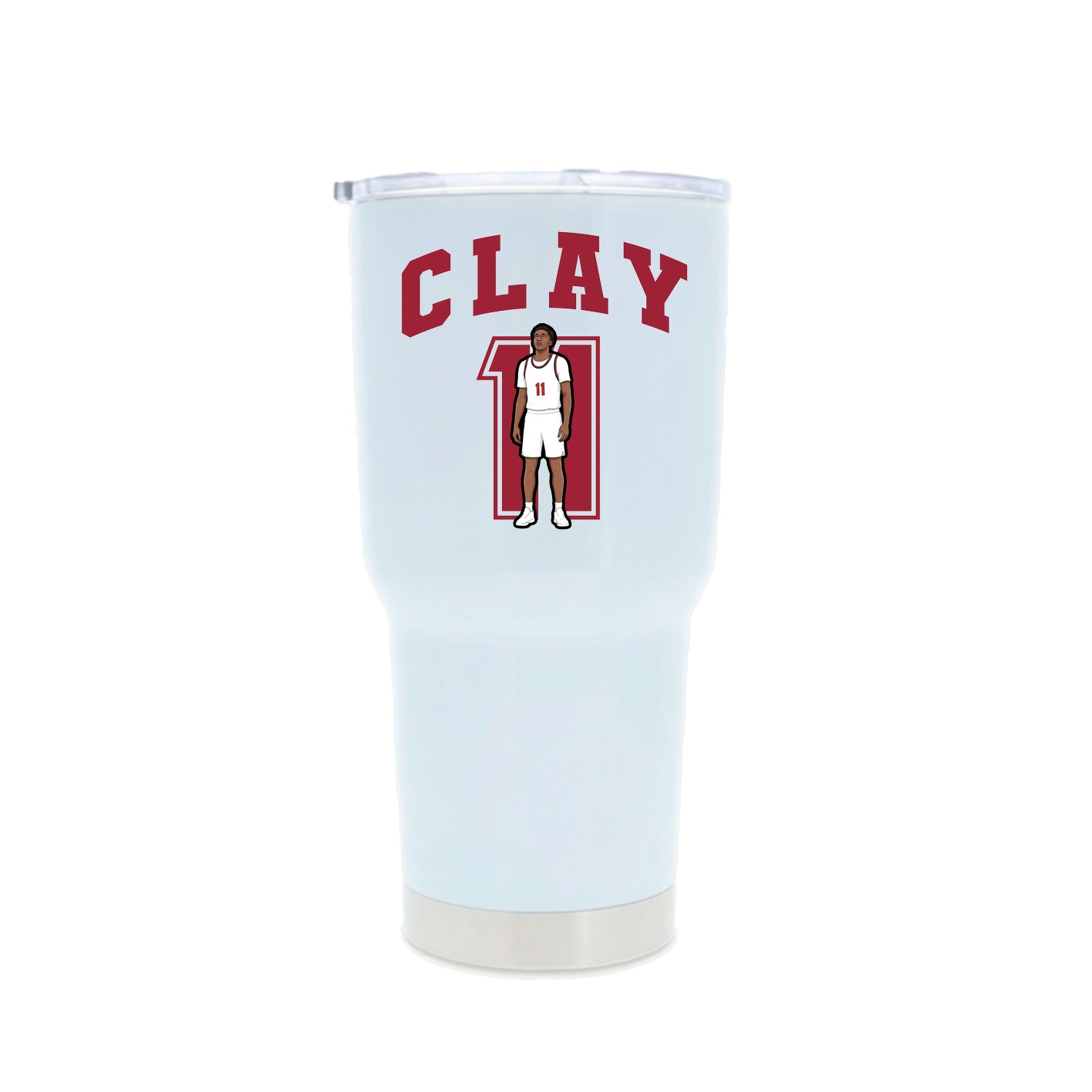 30oz Stainless Steel Tumbler — Number in White