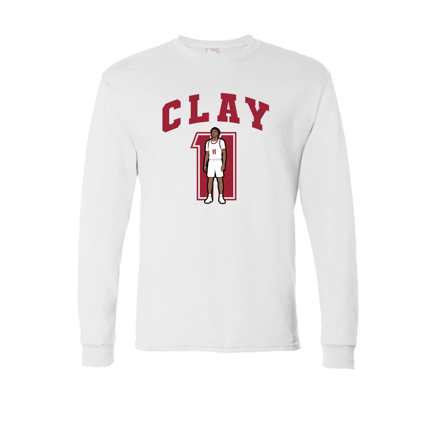 Long Sleeve Tee — Number in White