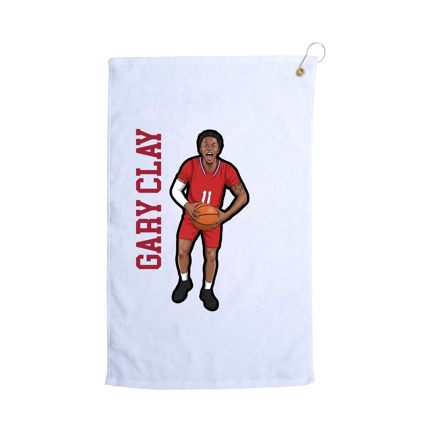 Golf Towel — Name Vertical in White