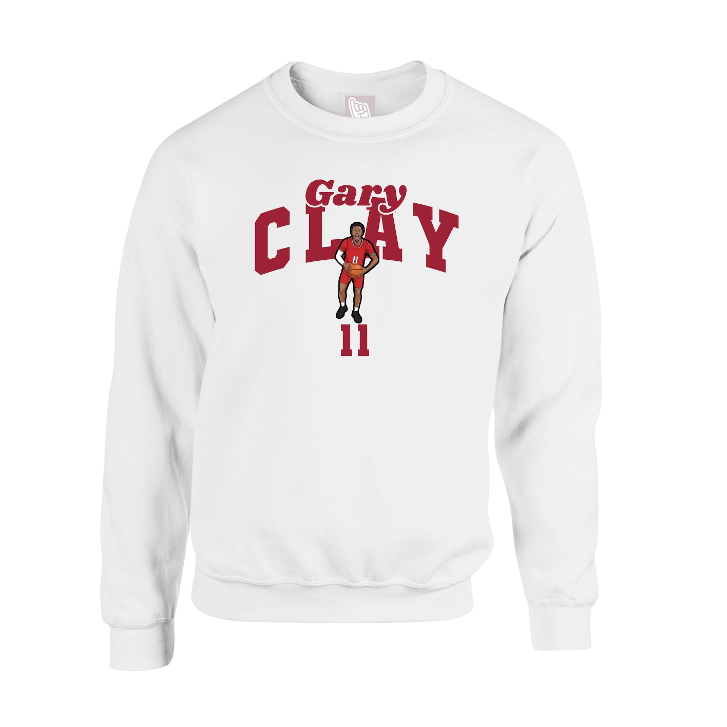 Fleece Crew — Signature Arch in White