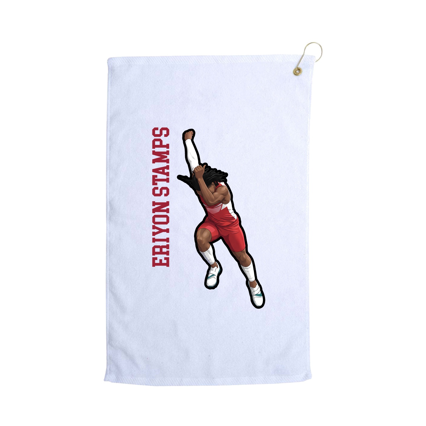 Golf Towel — Name Vertical in White