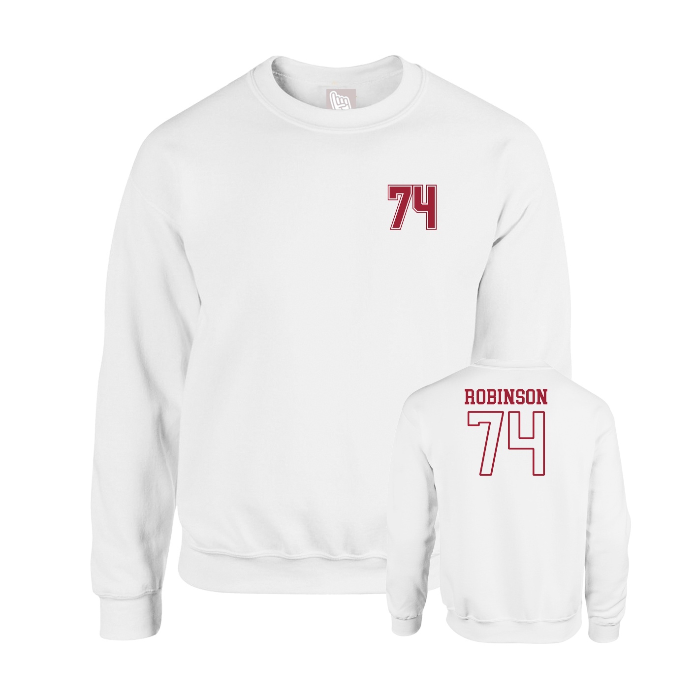 Fleece Crew — Chest Back in White