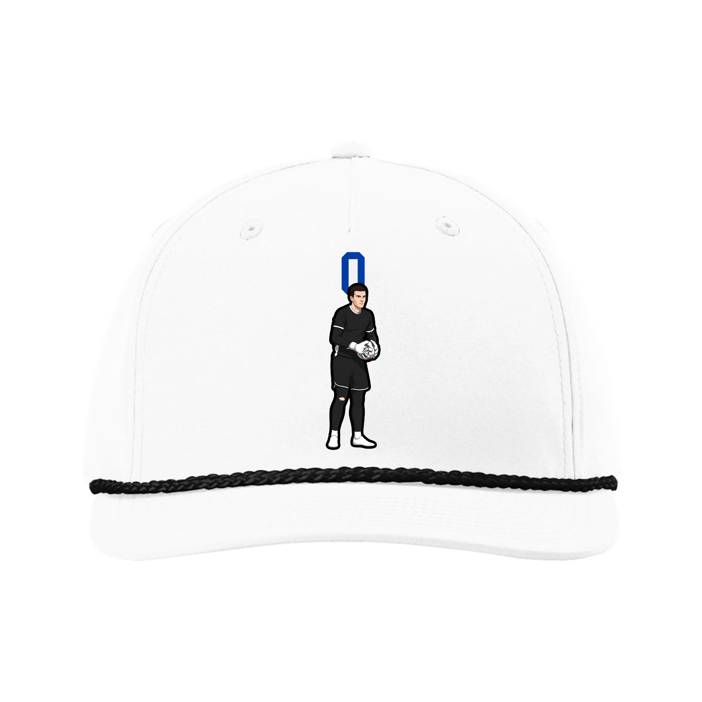Five-Panel Classic Rope Cap — Number Top in White