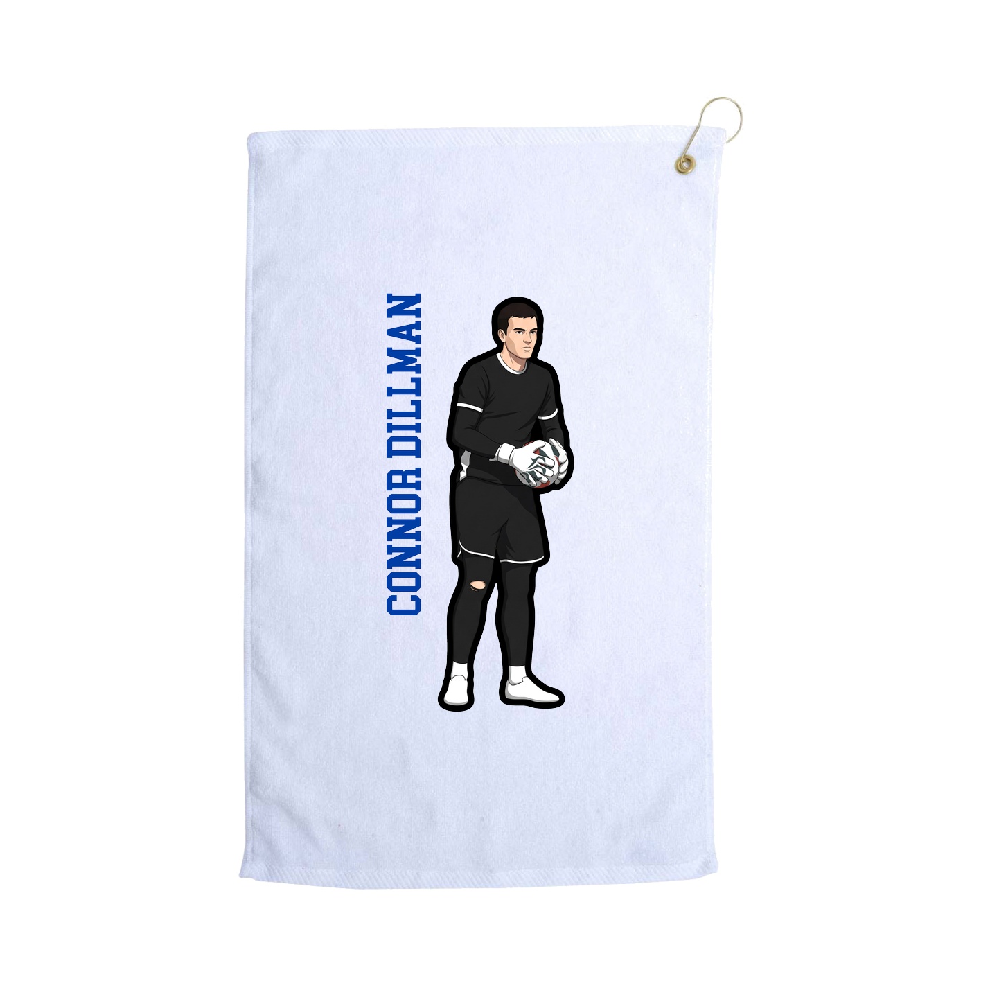 Golf Towel — Name Vertical in White