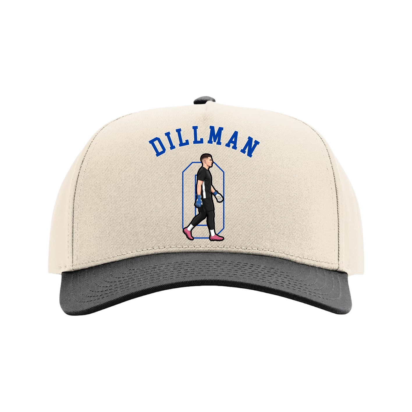 Full Fabric Five-Panel Champ Cap — Shirsey Arch in Cream/Black