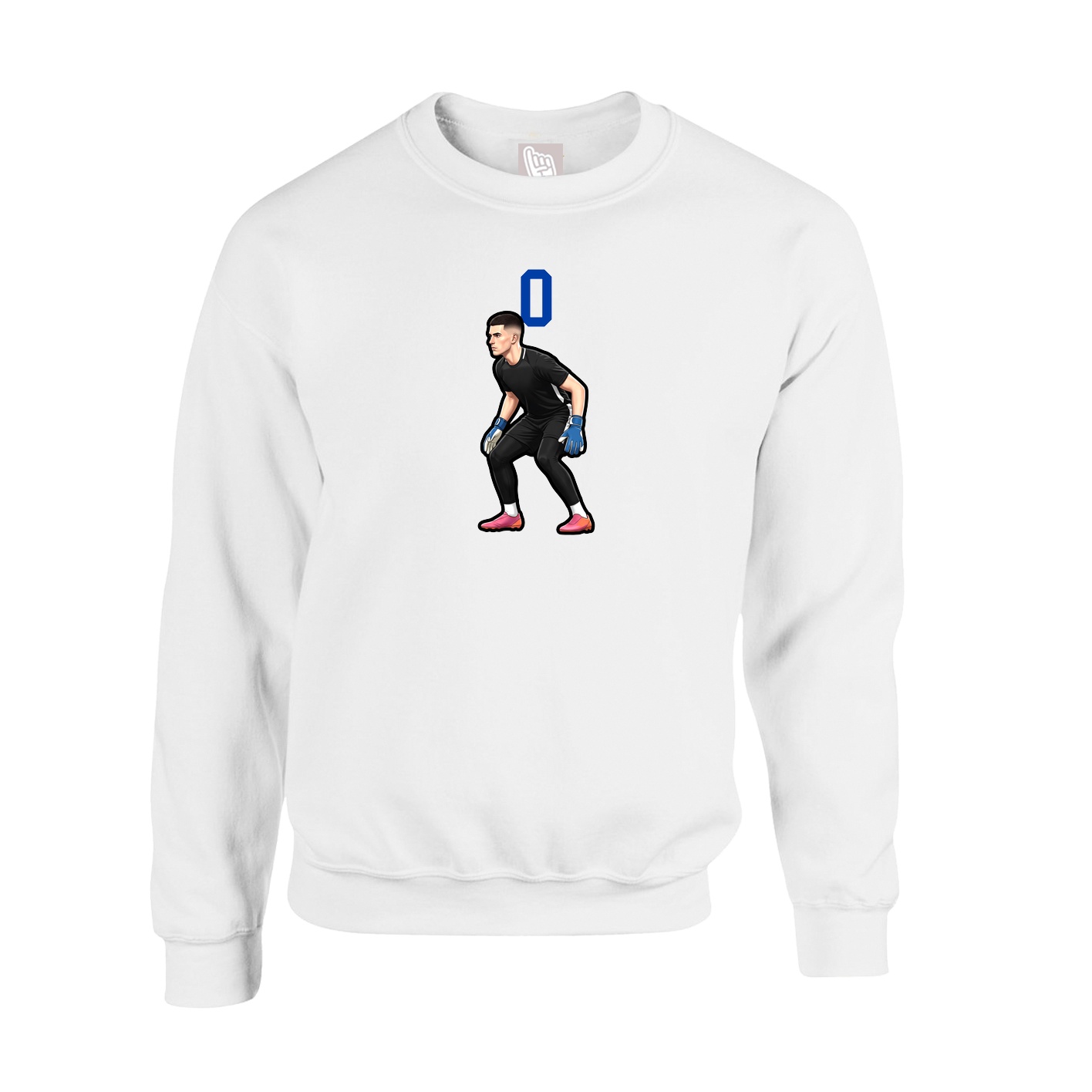 Fleece Crew — Number Top in White
