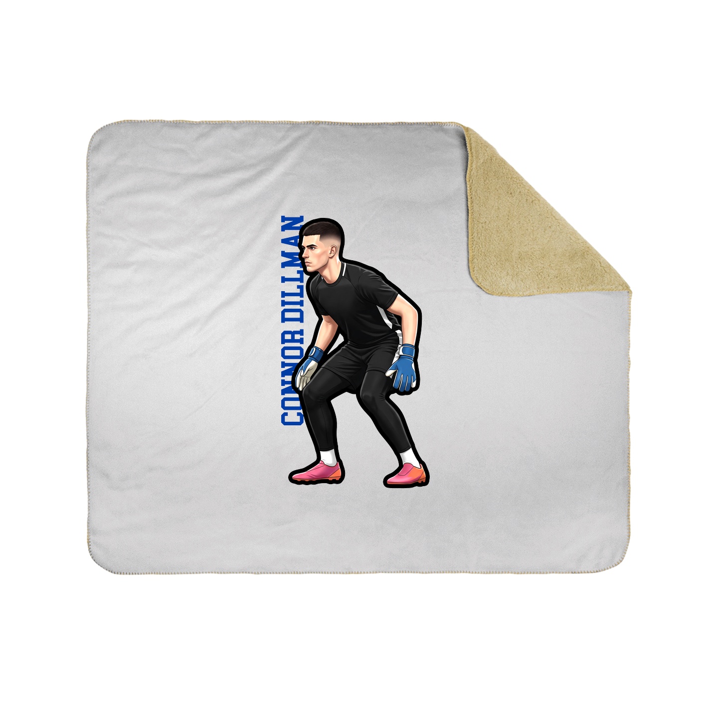 Throw Blanket — Name Vertical in White