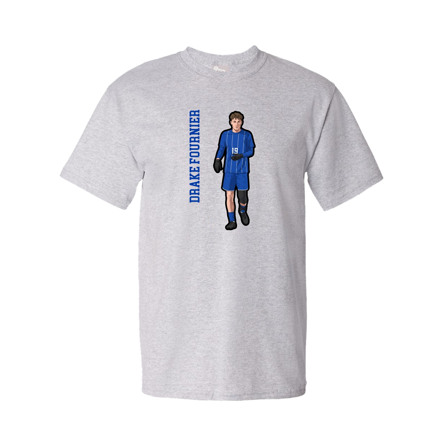 Youth Tee — Name Vertical in Grey
