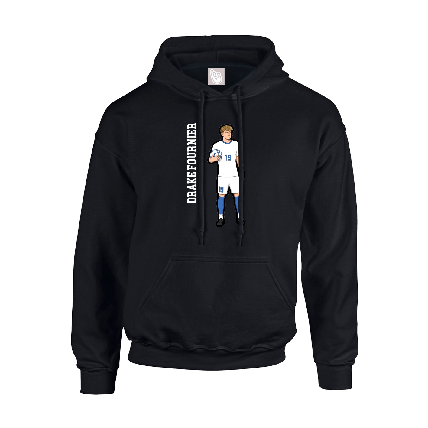 Youth Hoodie — Name Vertical in Black