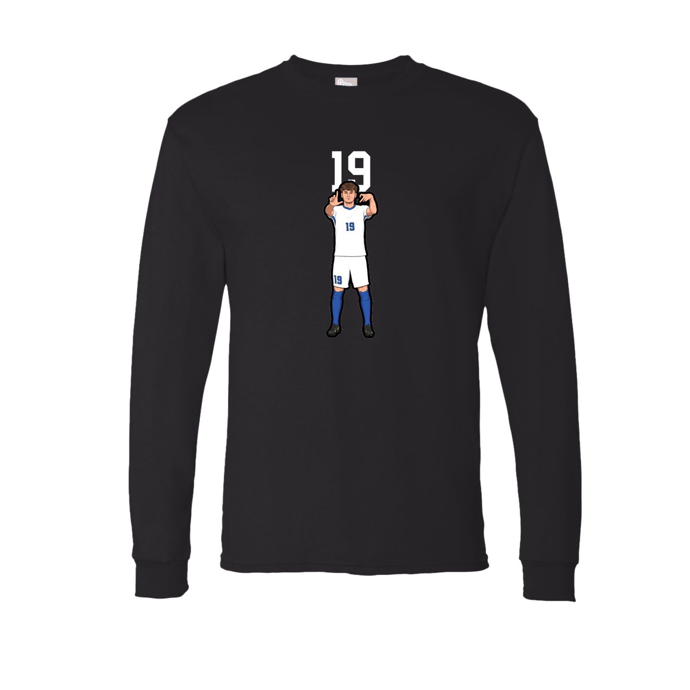 Long Sleeve Tee — Number Top in Black