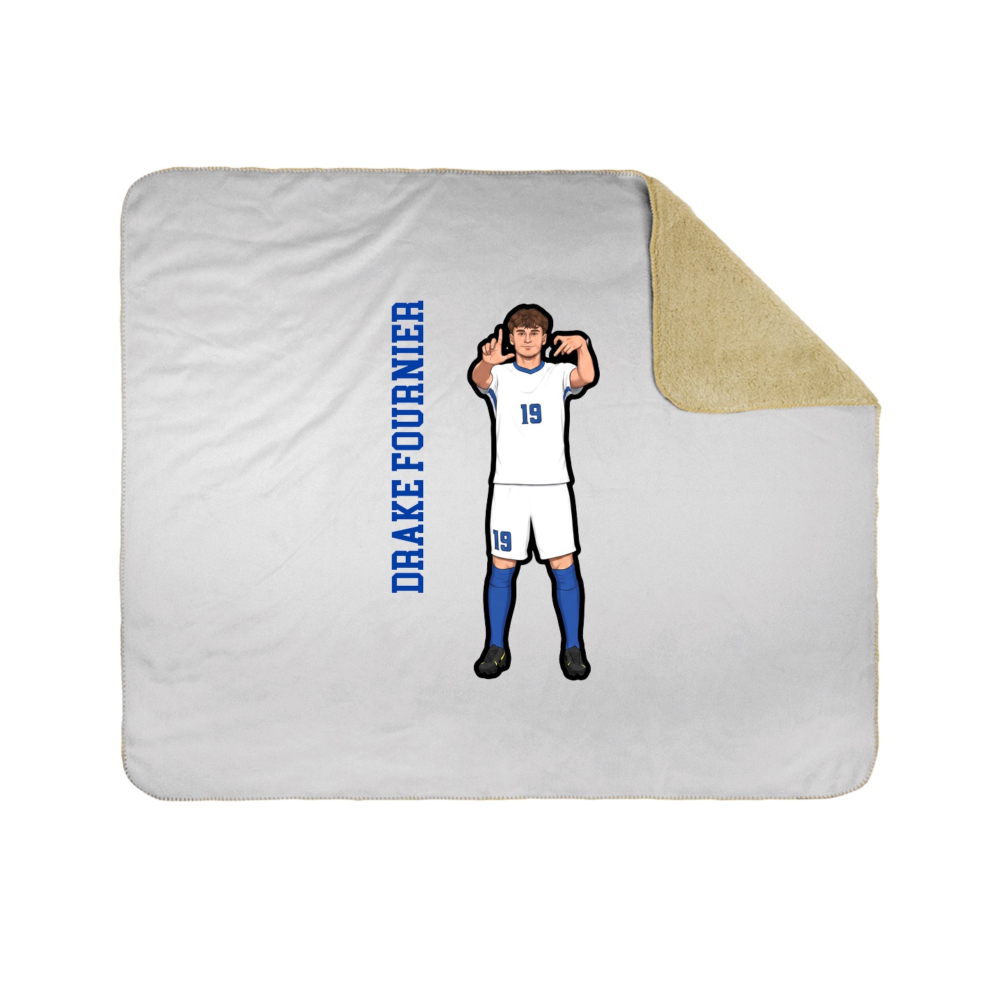 Throw Blanket — Name Vertical in White