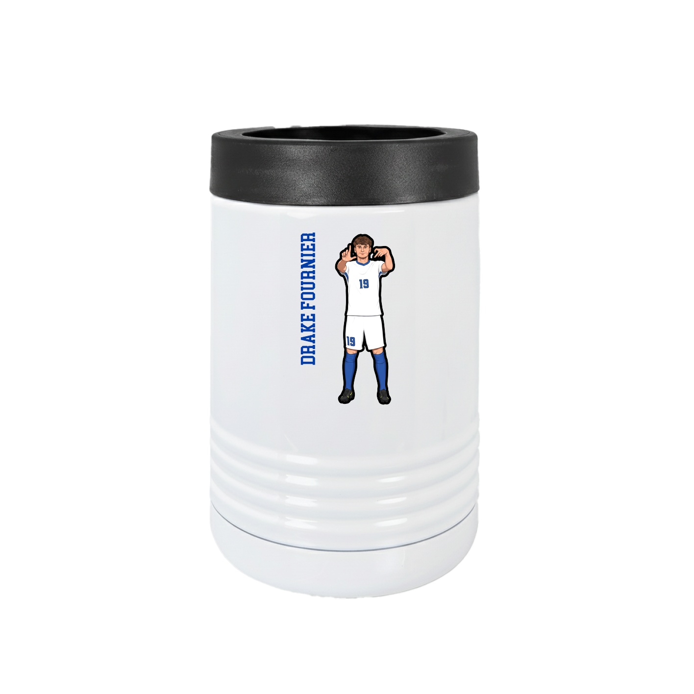 Beverage Holder — Name Vertical in White