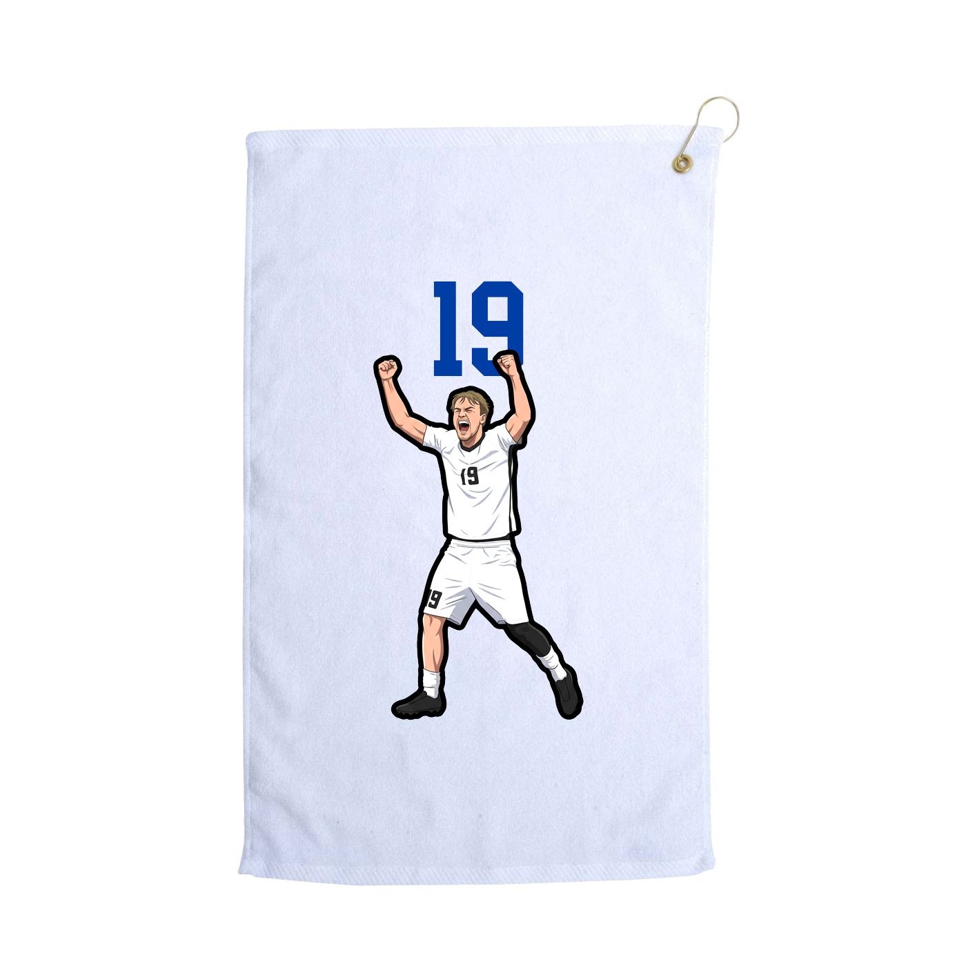 Golf Towel — Number Top in White