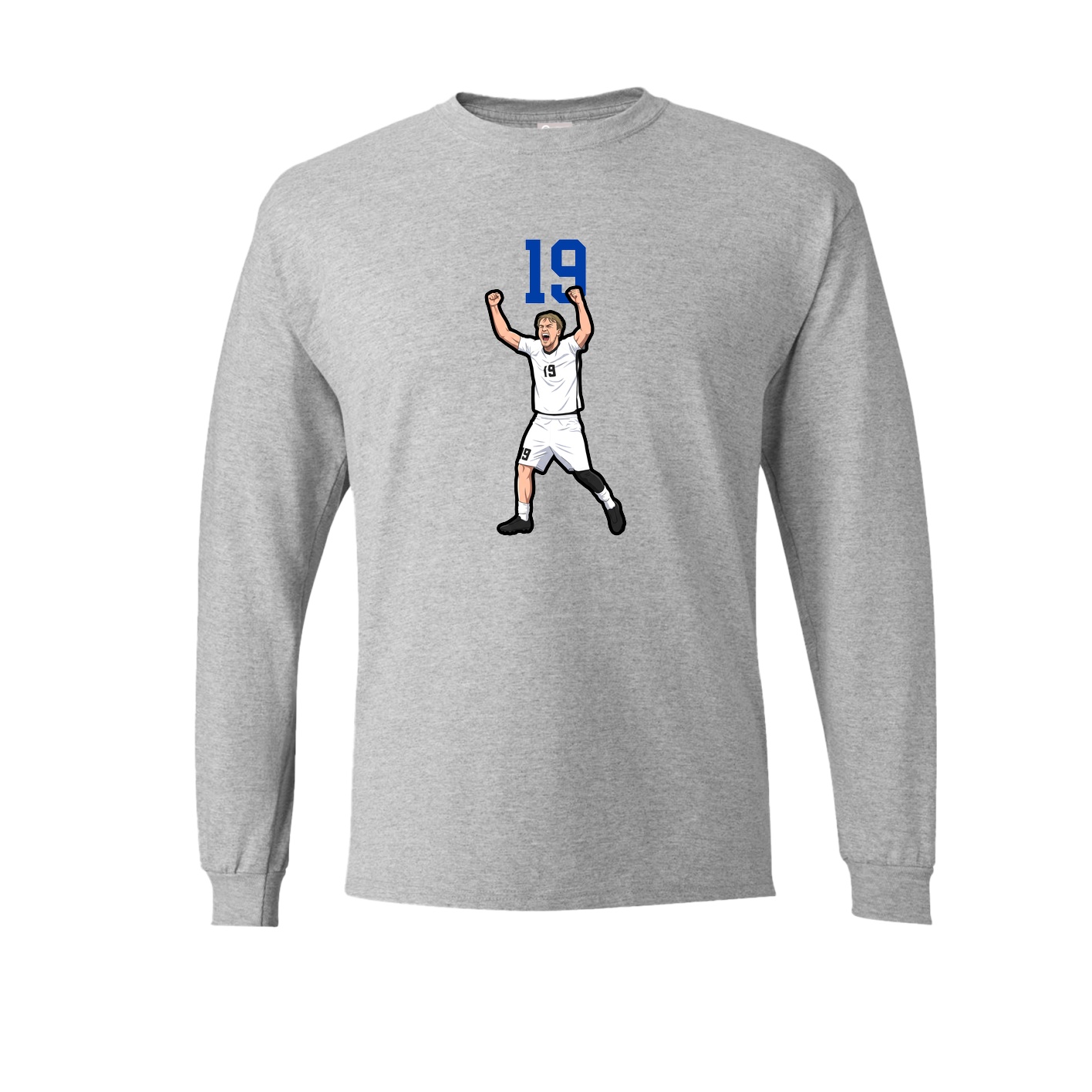 Long Sleeve Tee — Number Top in Grey