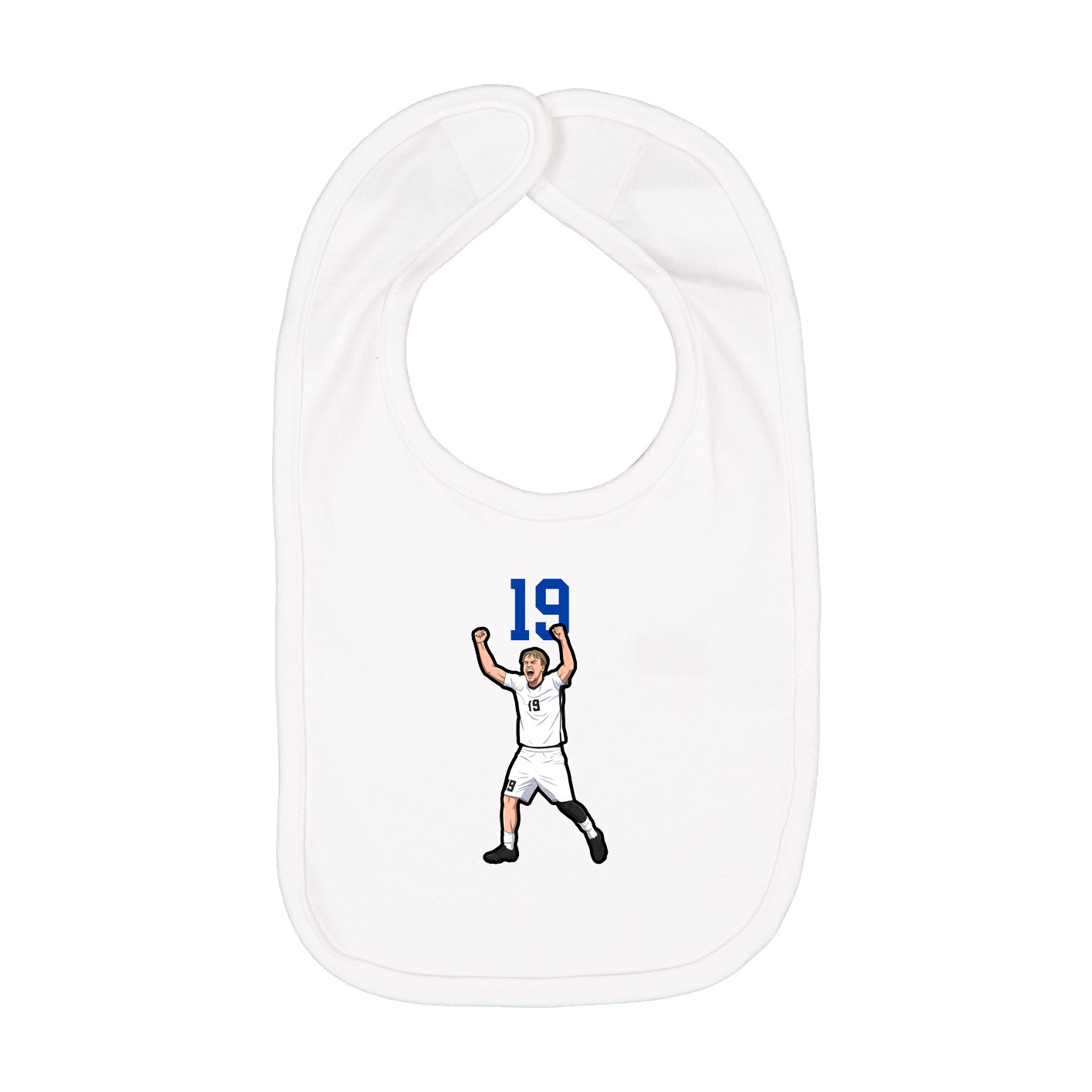 Infant Bib — Number Top in White