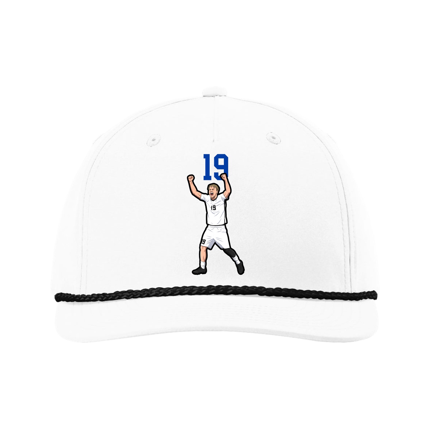 Five-Panel Classic Rope Cap — Number Top in White