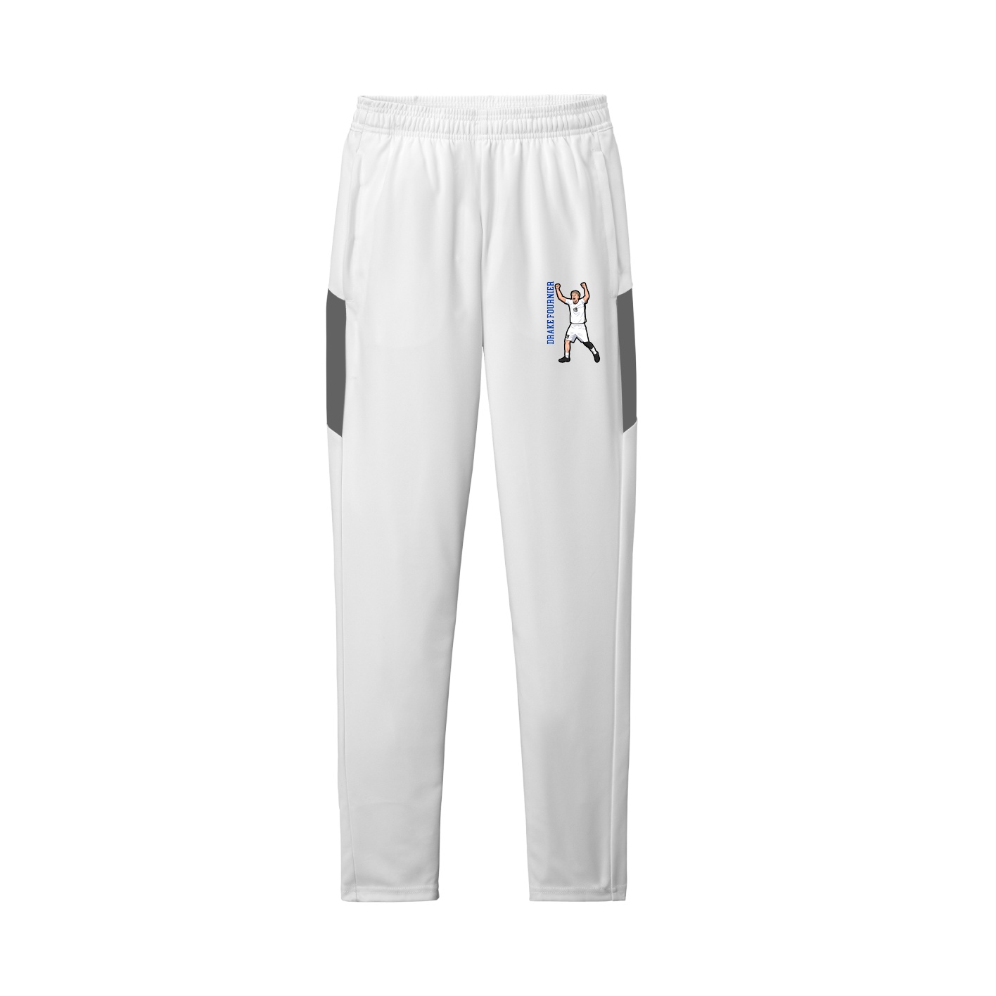 Team Travel Pant — Name Vertical in White/Grey