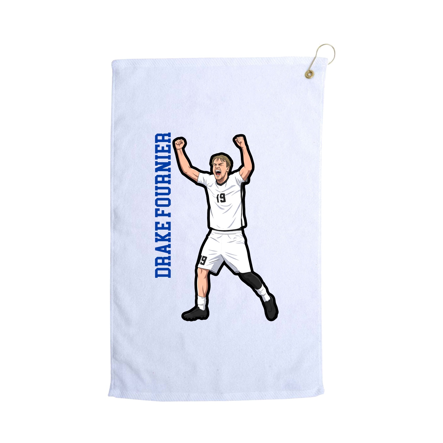 Golf Towel — Name Vertical in White