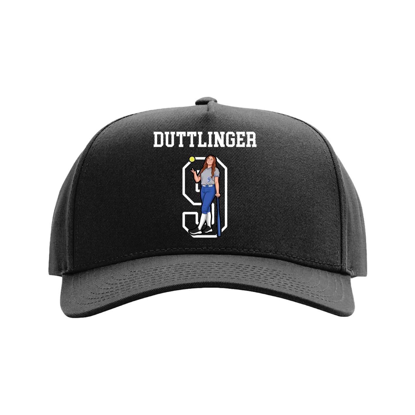 Full Fabric Five-Panel Champ Cap — Shirsey in Black