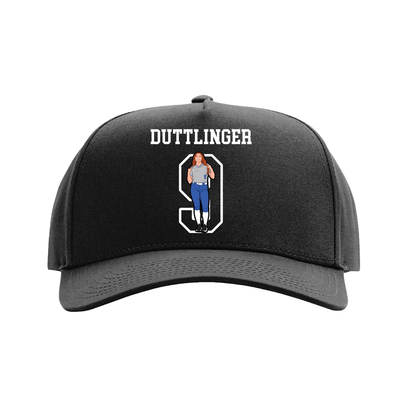 Full Fabric Five-Panel Champ Cap — Shirsey in Black