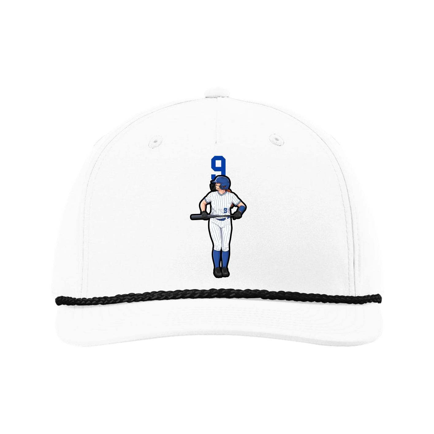 Five-Panel Classic Rope Cap — Number Top in White