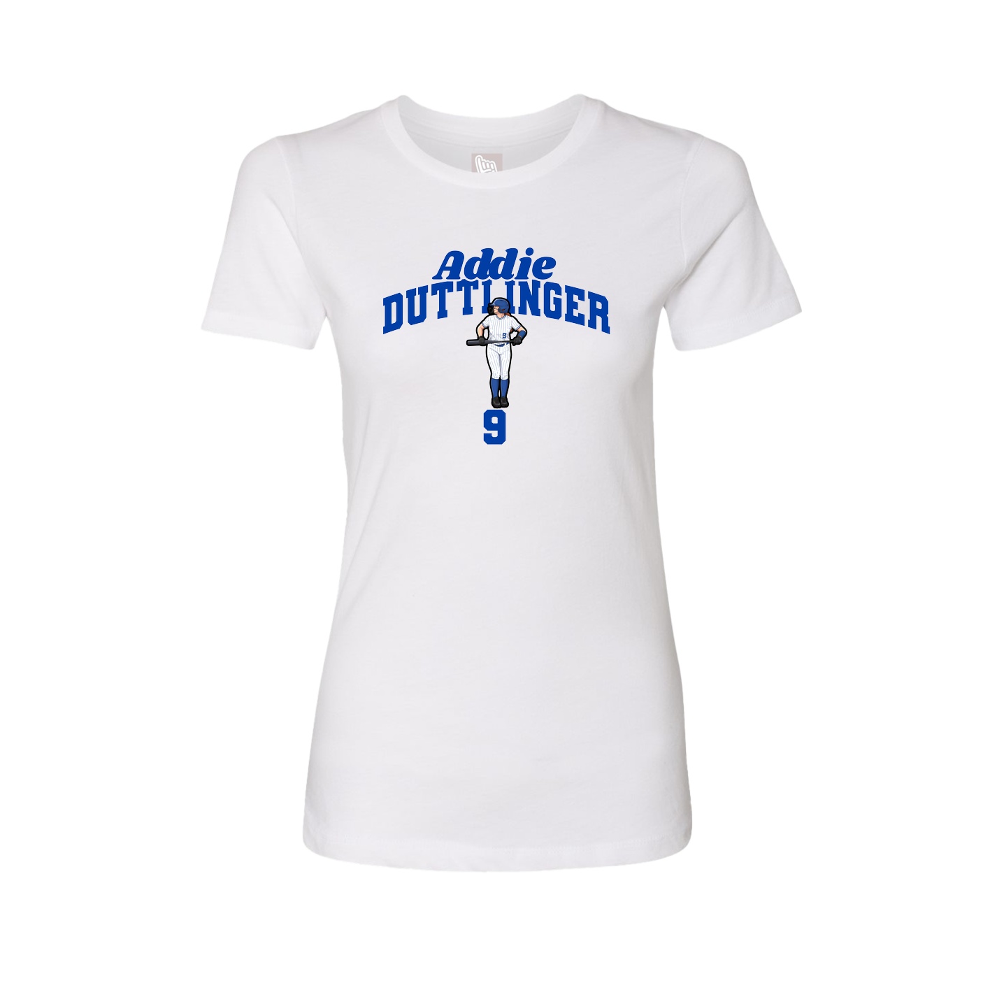 Fitted Women's Tee — Signature Arch in White
