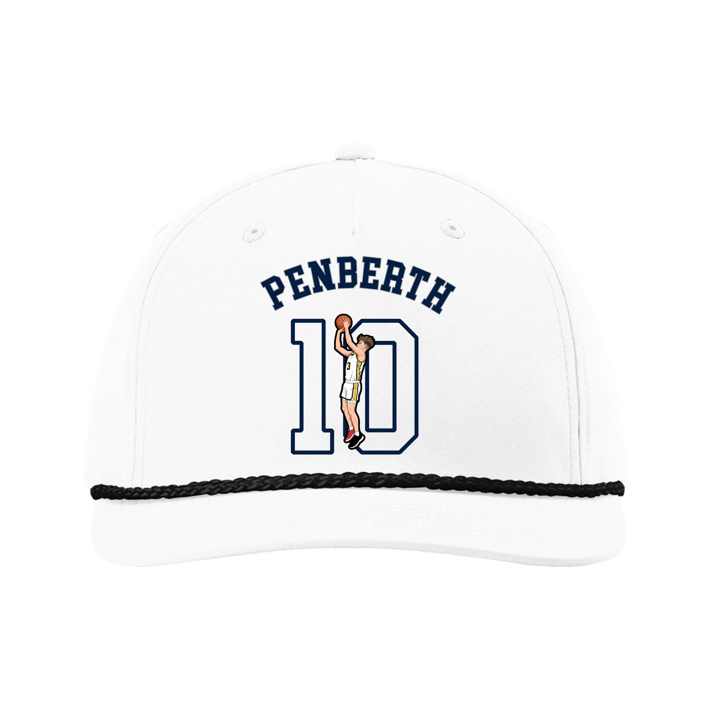 Five-Panel Classic Rope Cap — Shirsey Arch in White