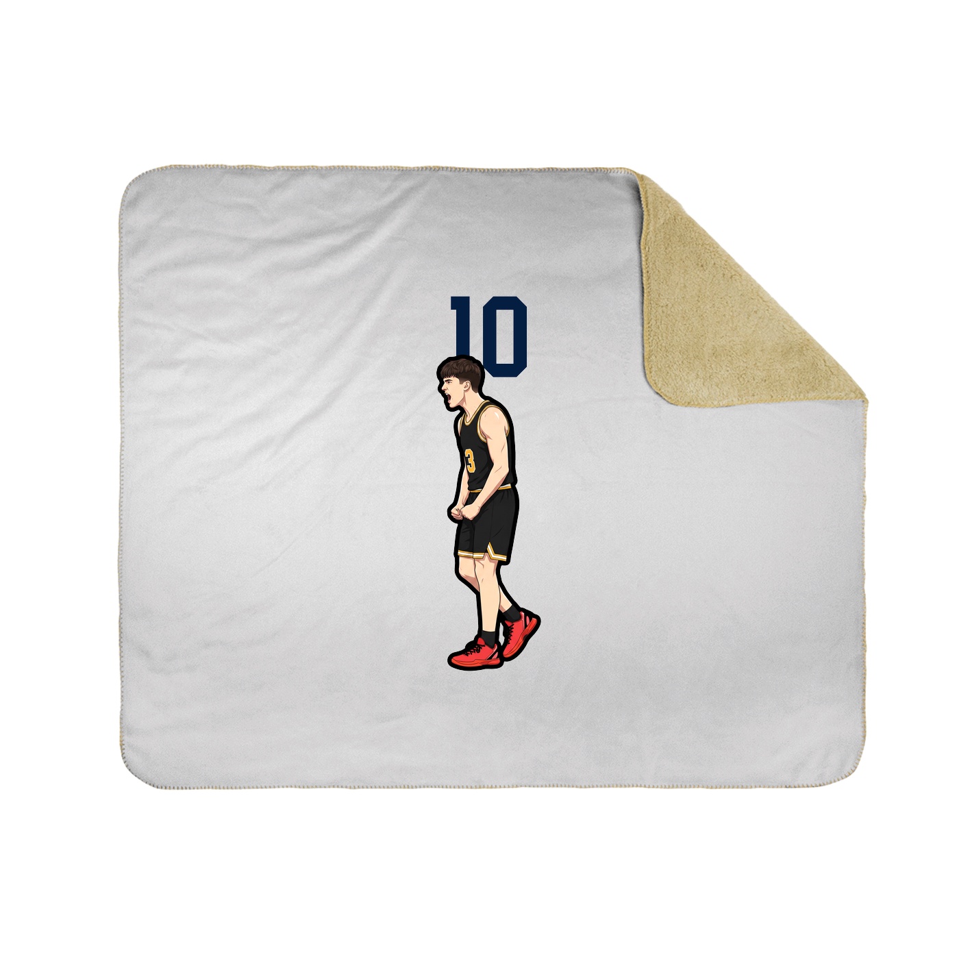 Throw Blanket — Number Top in White