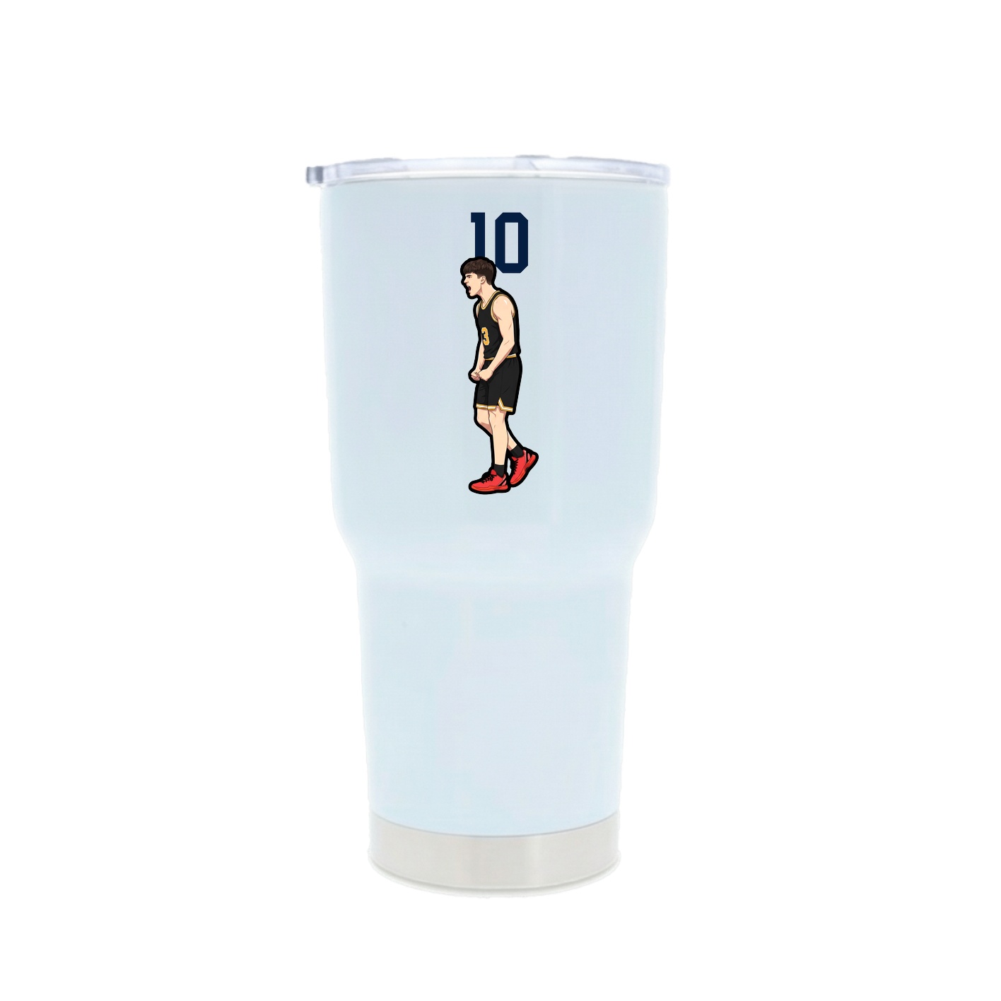 30oz Stainless Steel Tumbler — Number Top in White