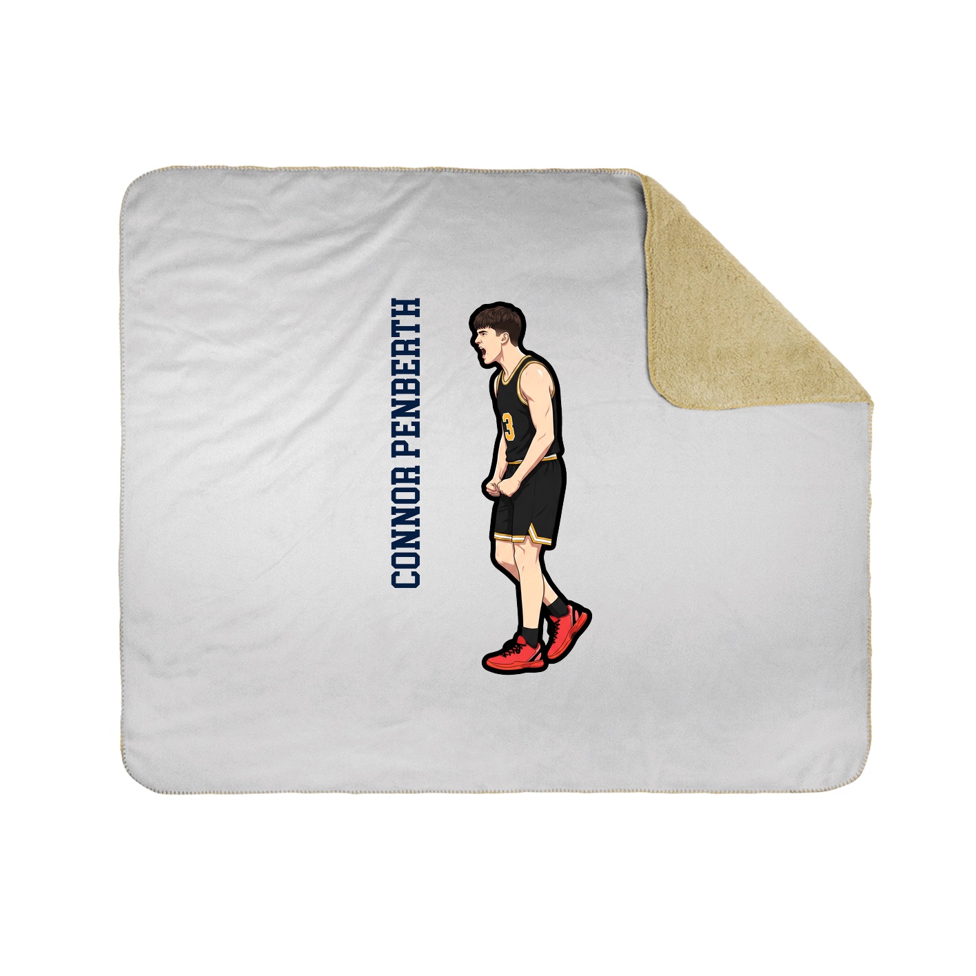 Throw Blanket — Name Vertical in White