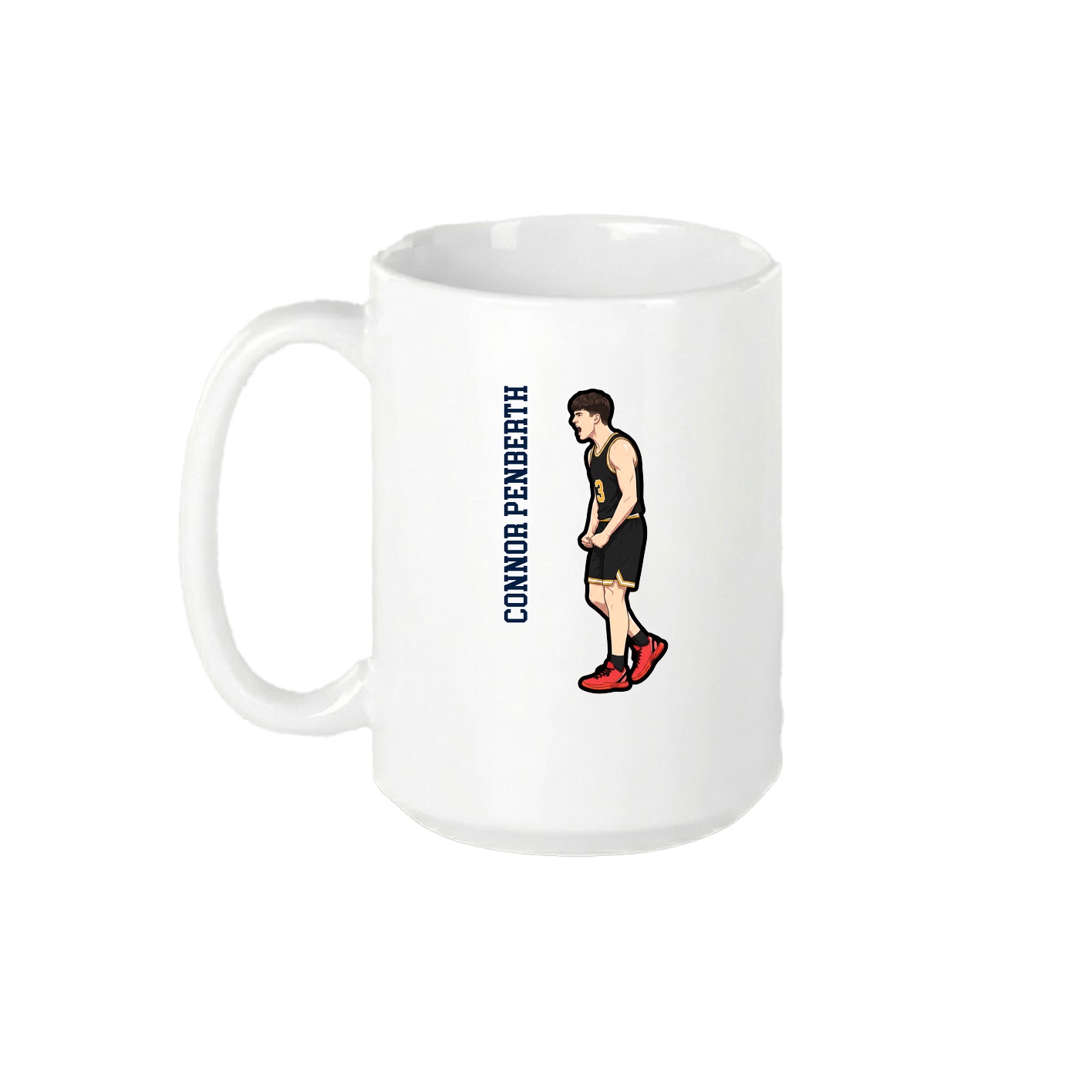 15oz Coffee Mug — Name Vertical in White
