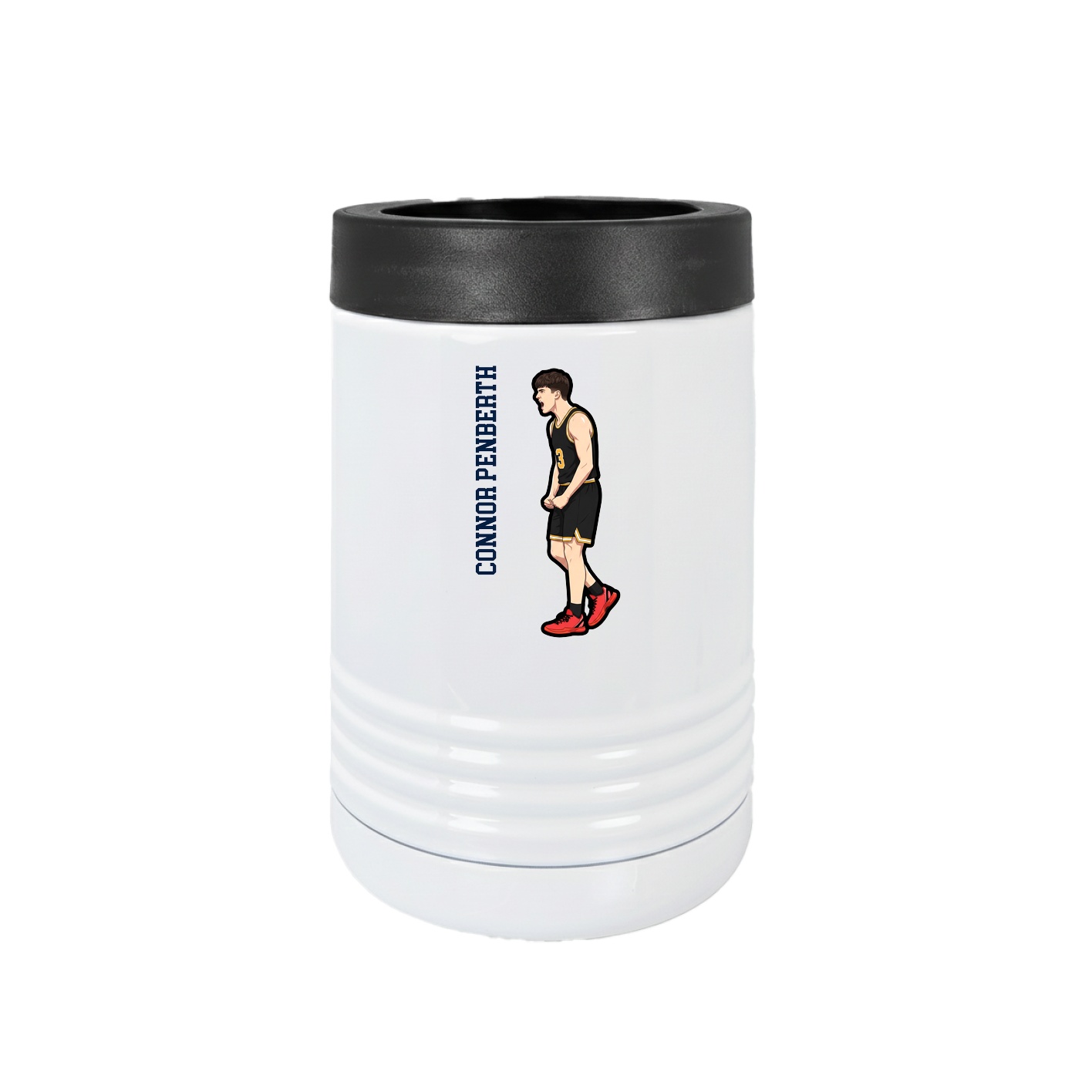 Beverage Holder — Name Vertical in White