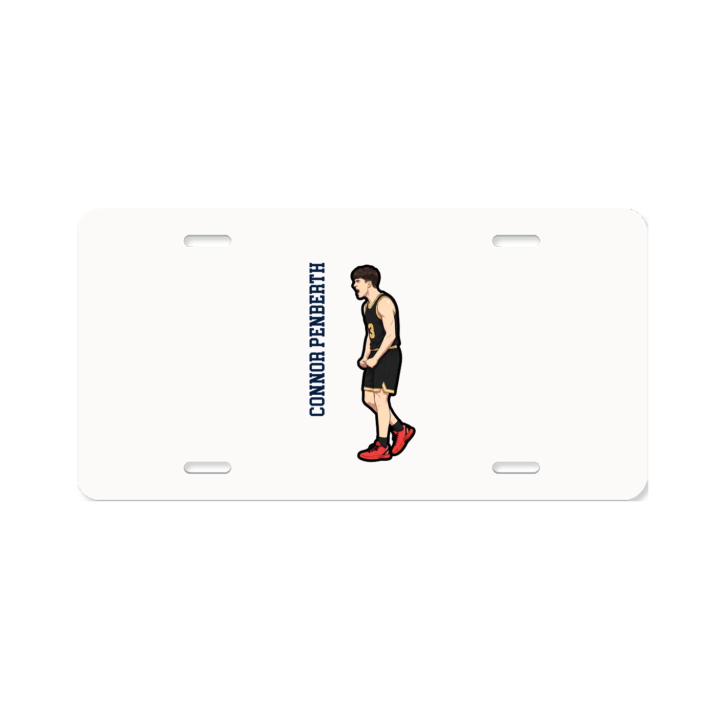 License Plate — Name Vertical in Classic
