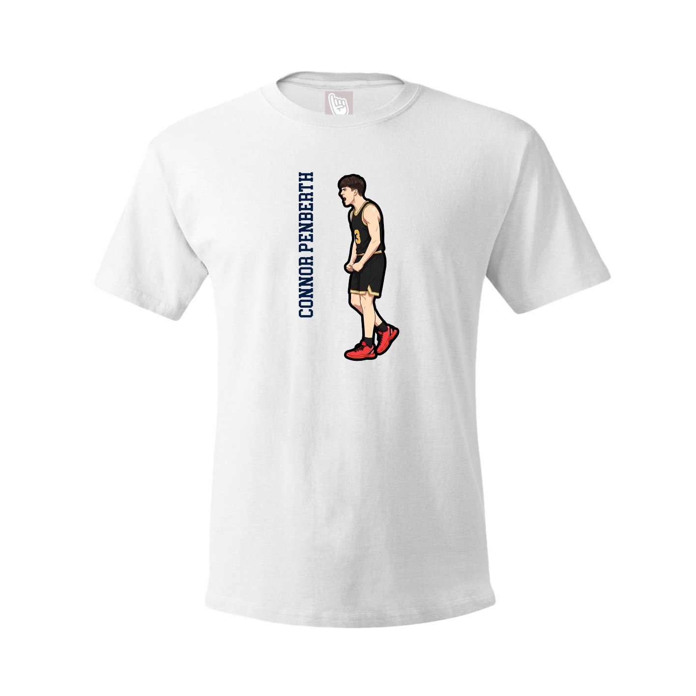 Tee — Name Vertical in White