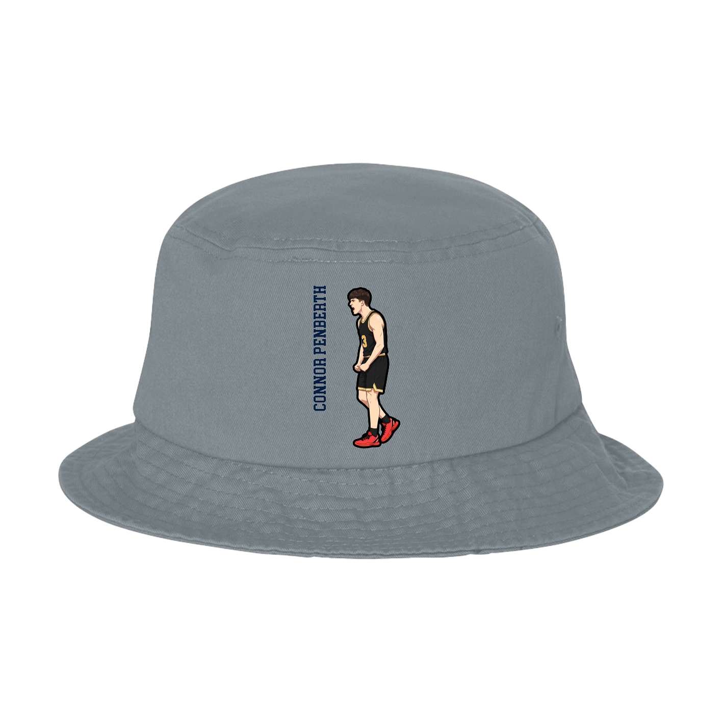 Bucket Cap — Name Vertical in Grey