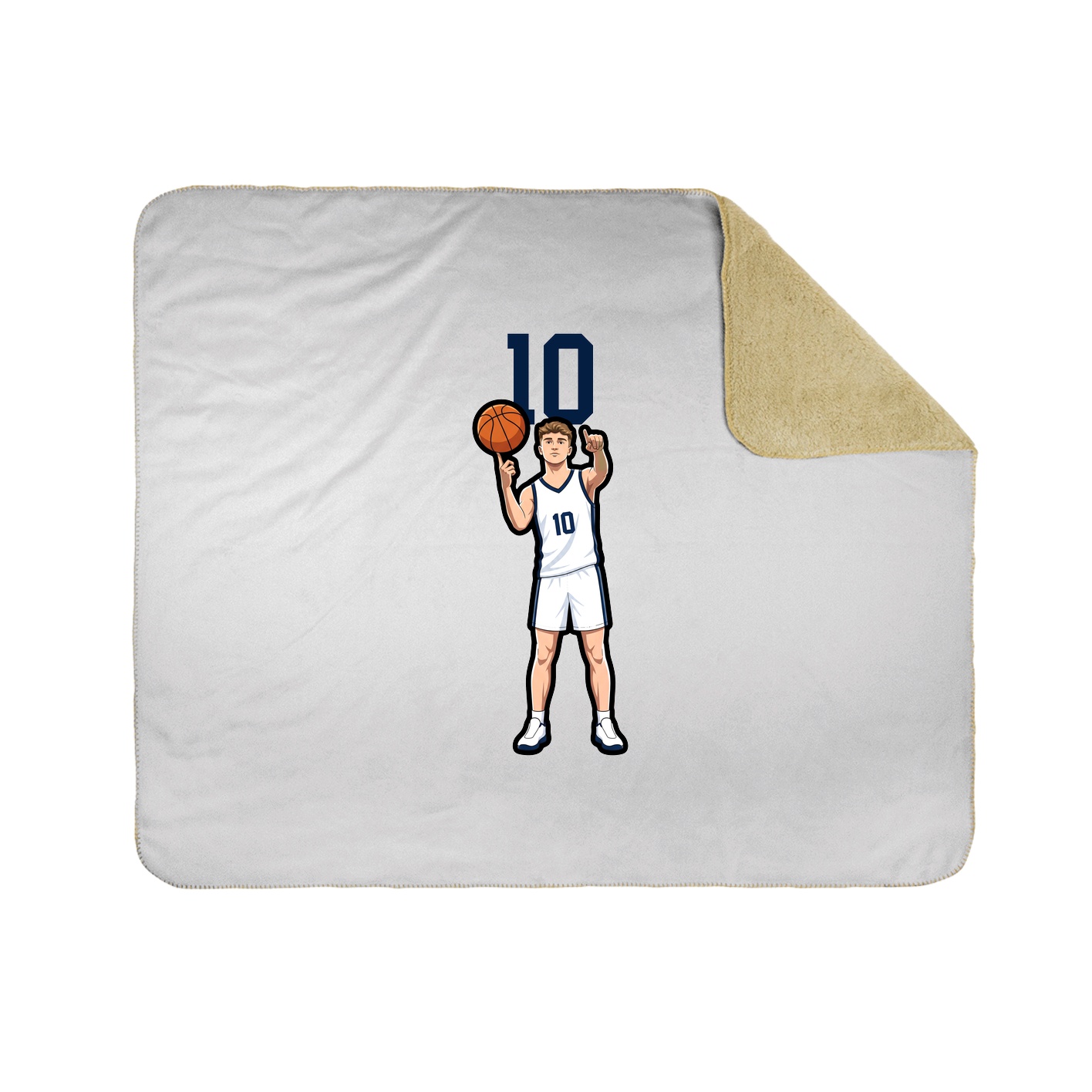 Throw Blanket — Number Top in White