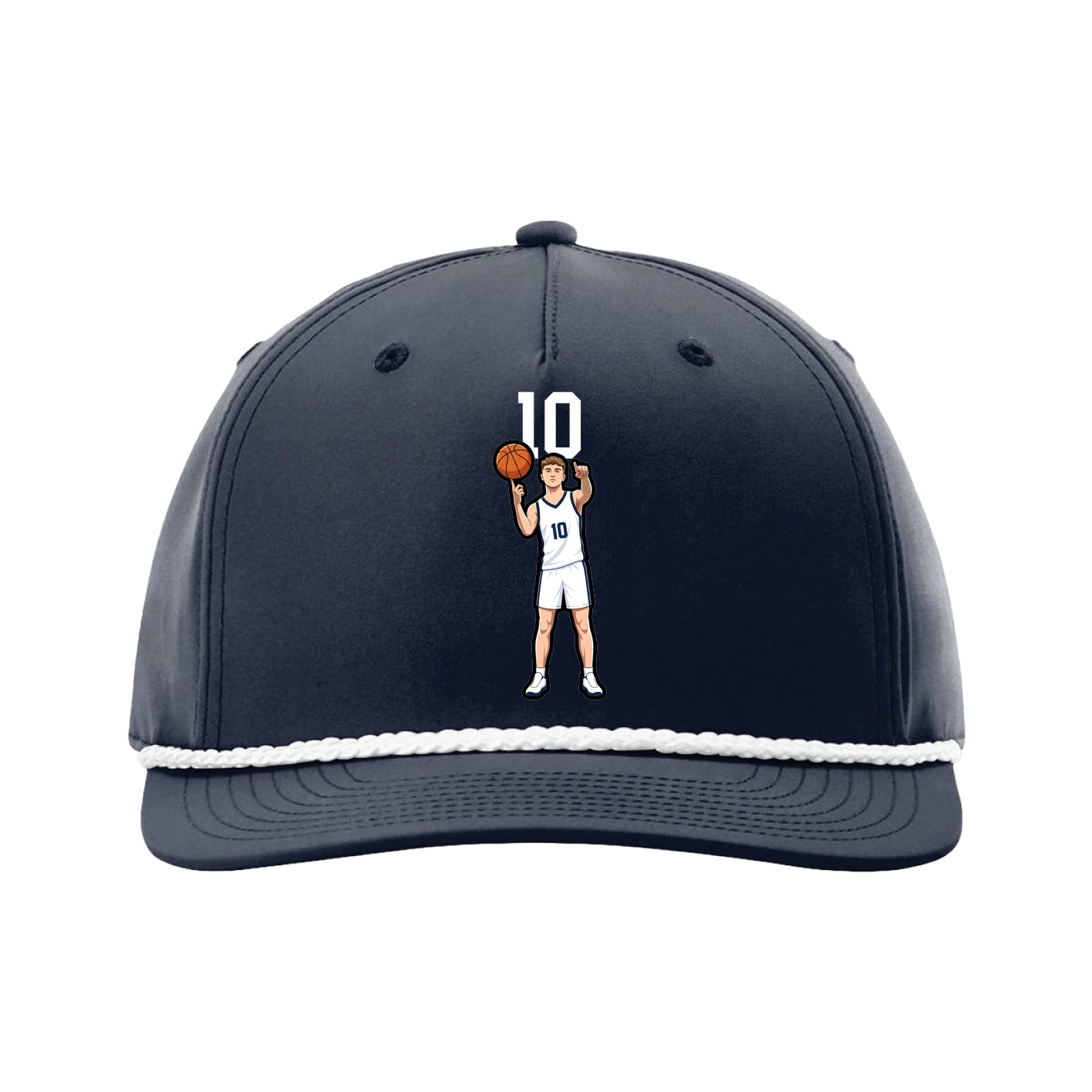 Five-Panel Classic Rope Cap — Number Top in Navy