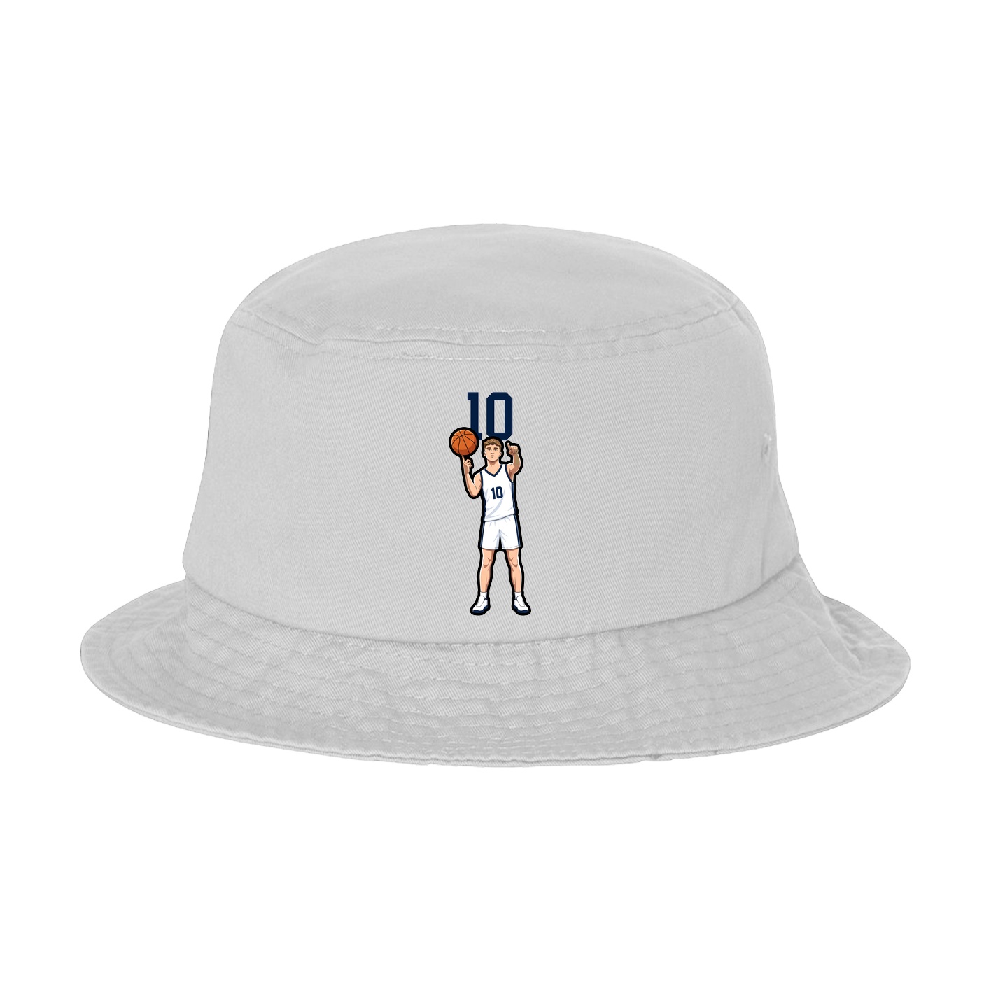 Bucket Cap — Number Top in White