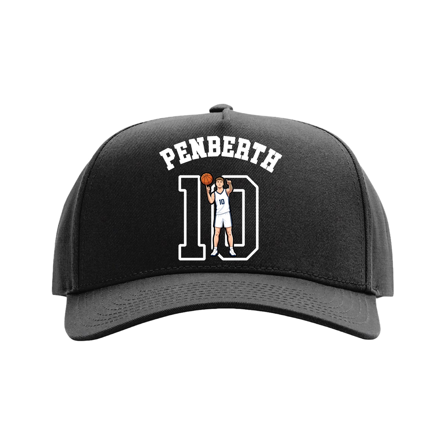 Full Fabric Five-Panel Champ Cap — Shirsey Arch in Black