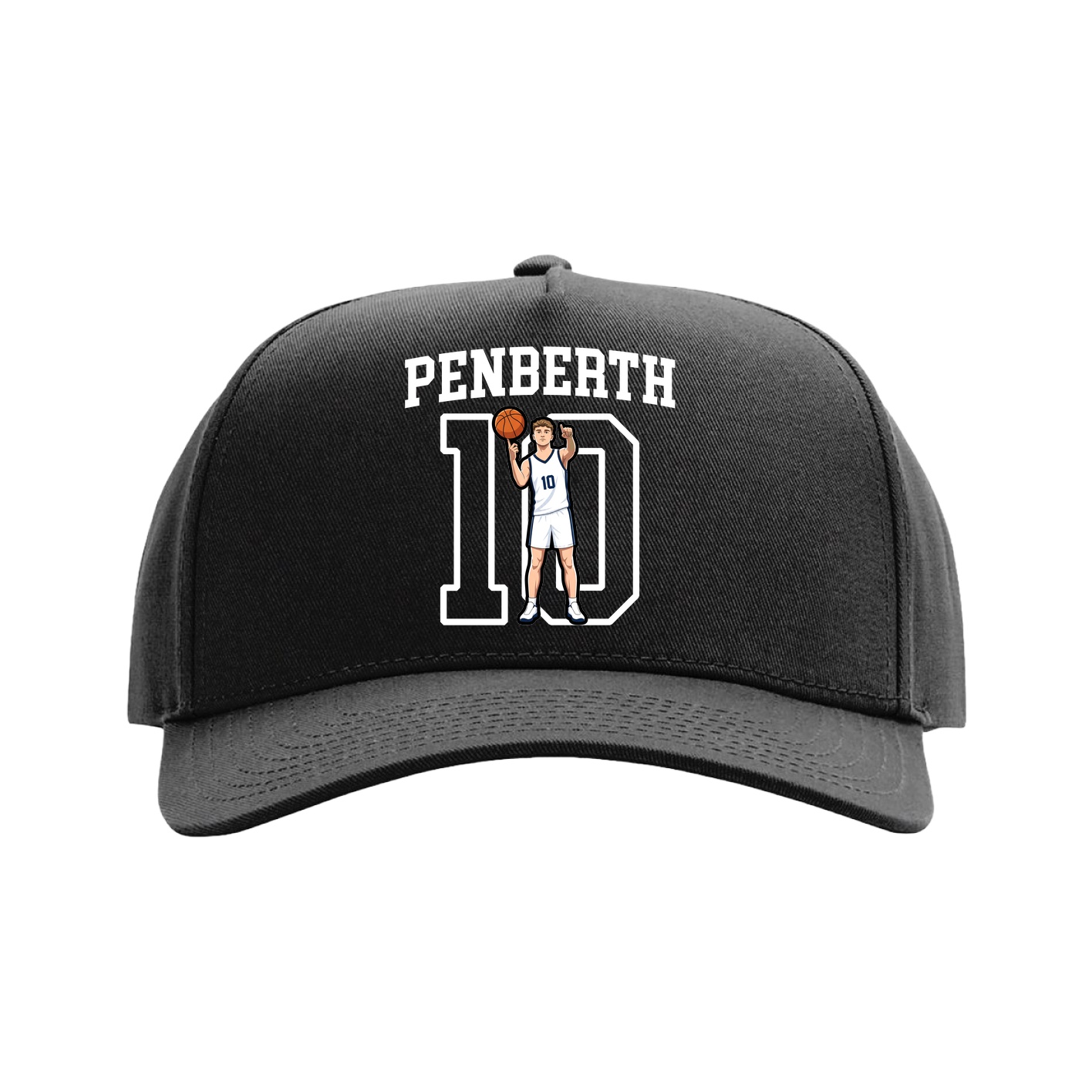 Full Fabric Five-Panel Champ Cap — Shirsey in Black